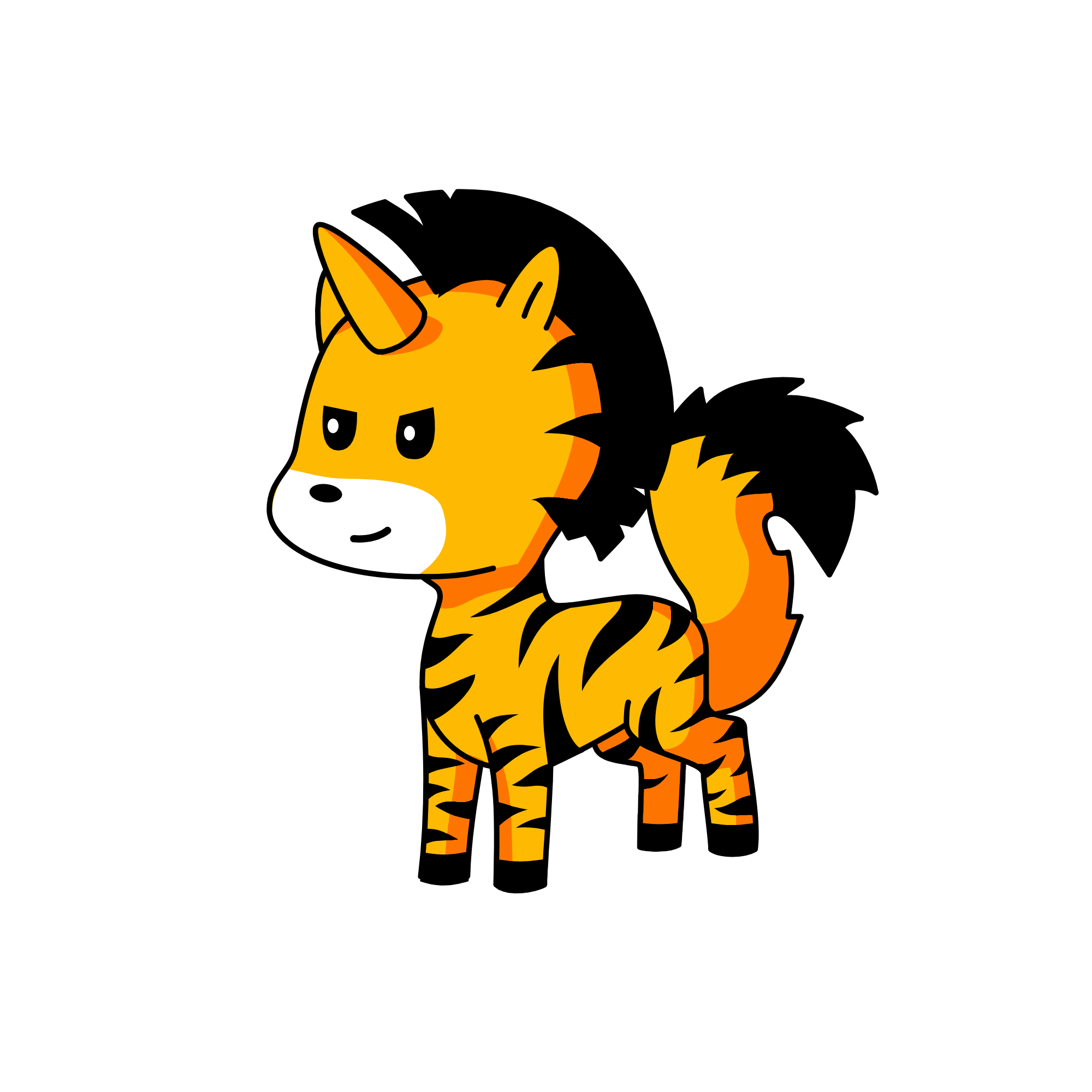 Melody the tiger, the unicorn