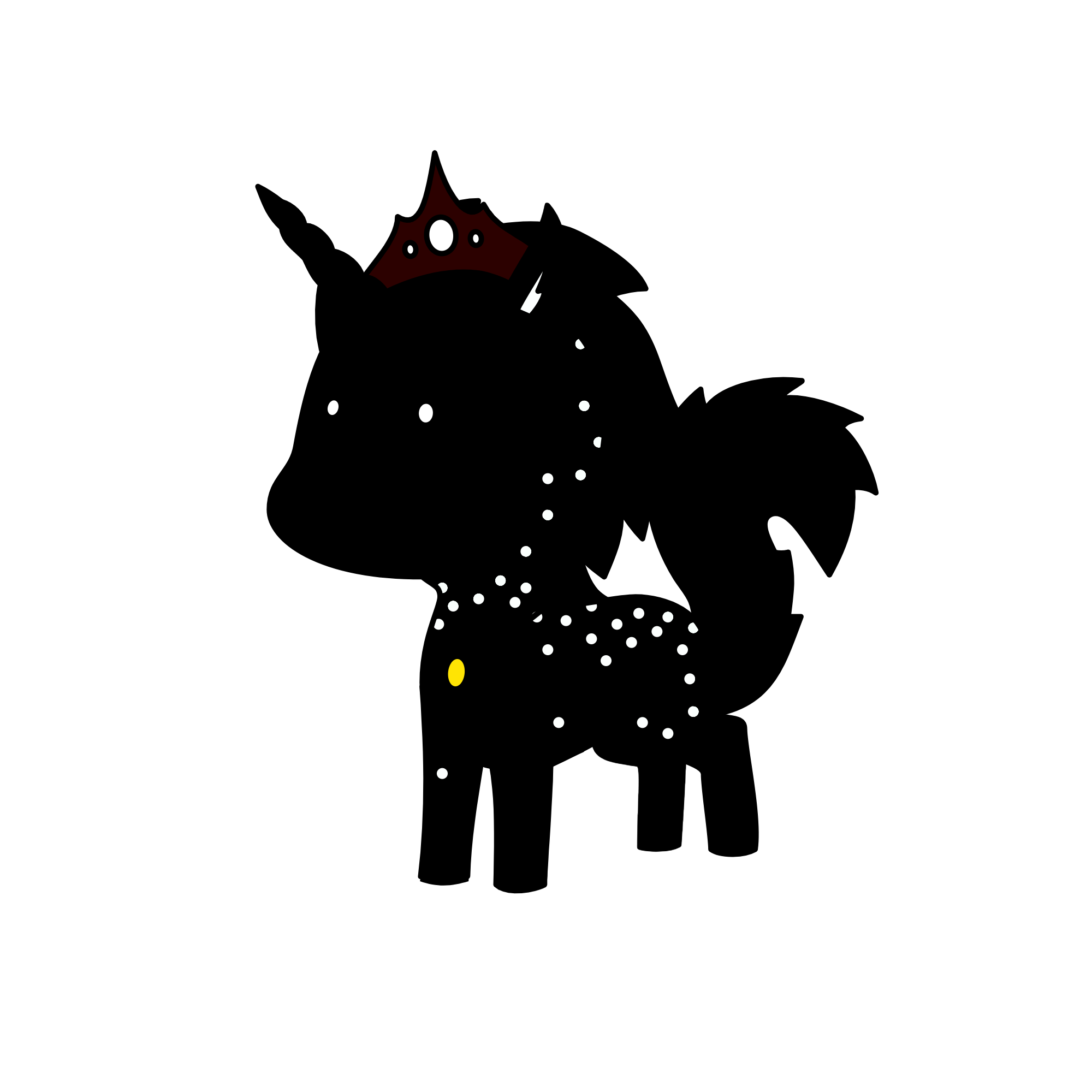 a faint glow in the night, the unicorn