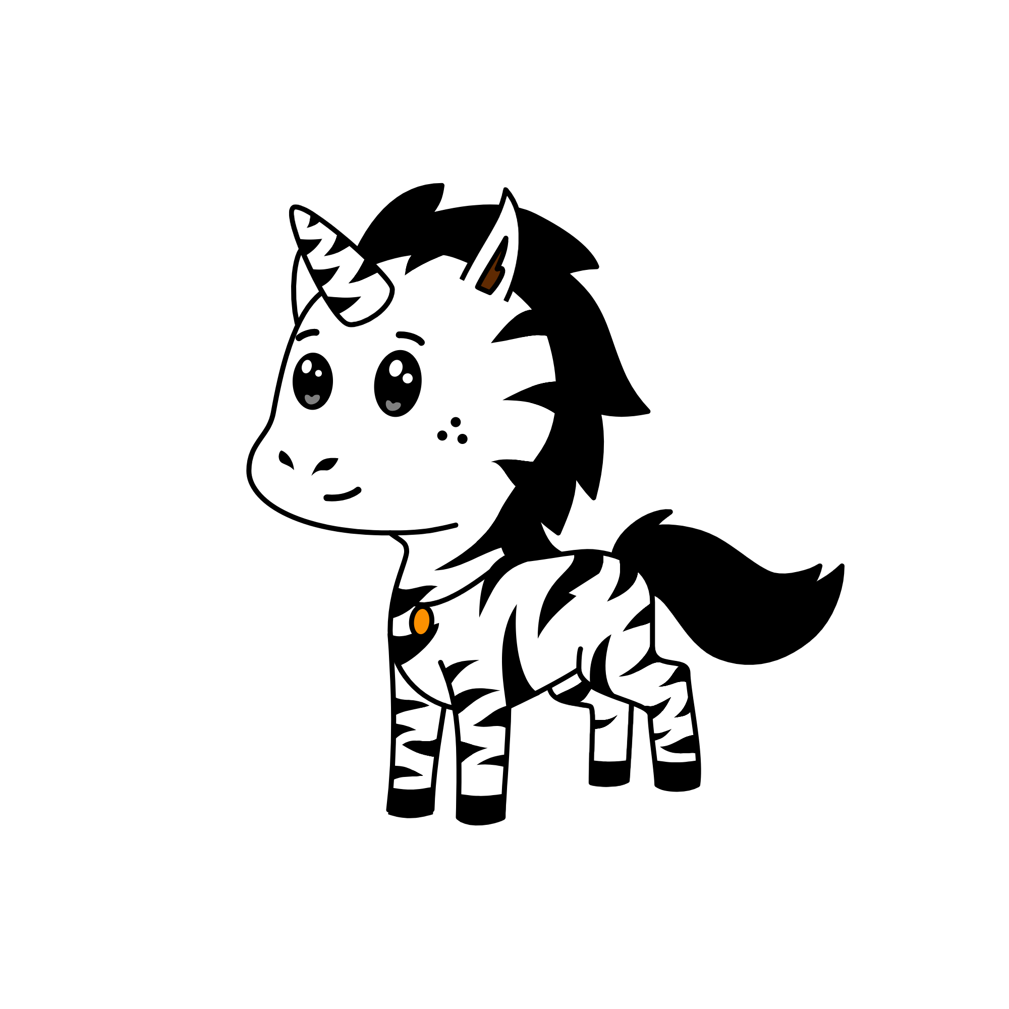 myra (not a zebra), the unicorn