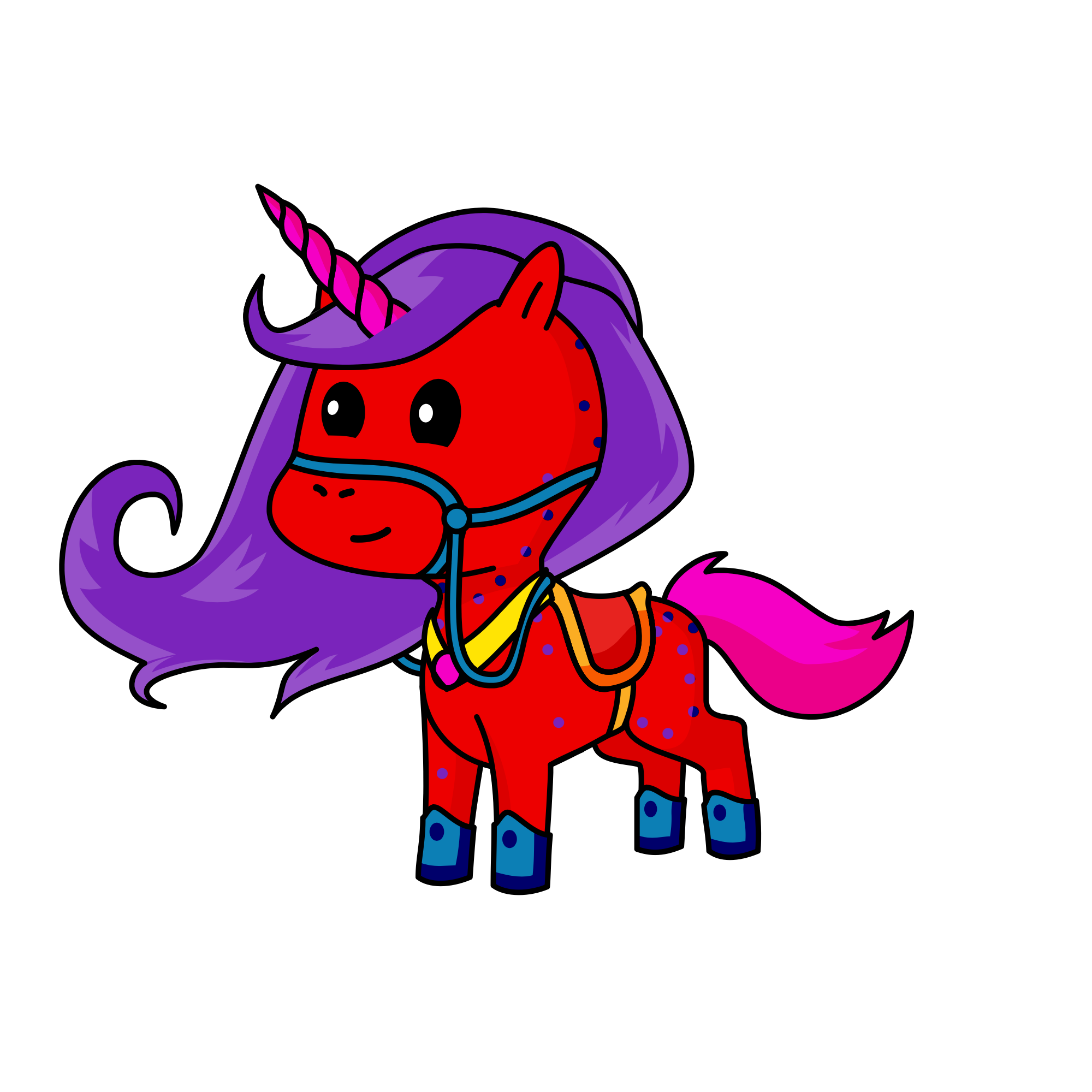 Royal blue, the unicorn