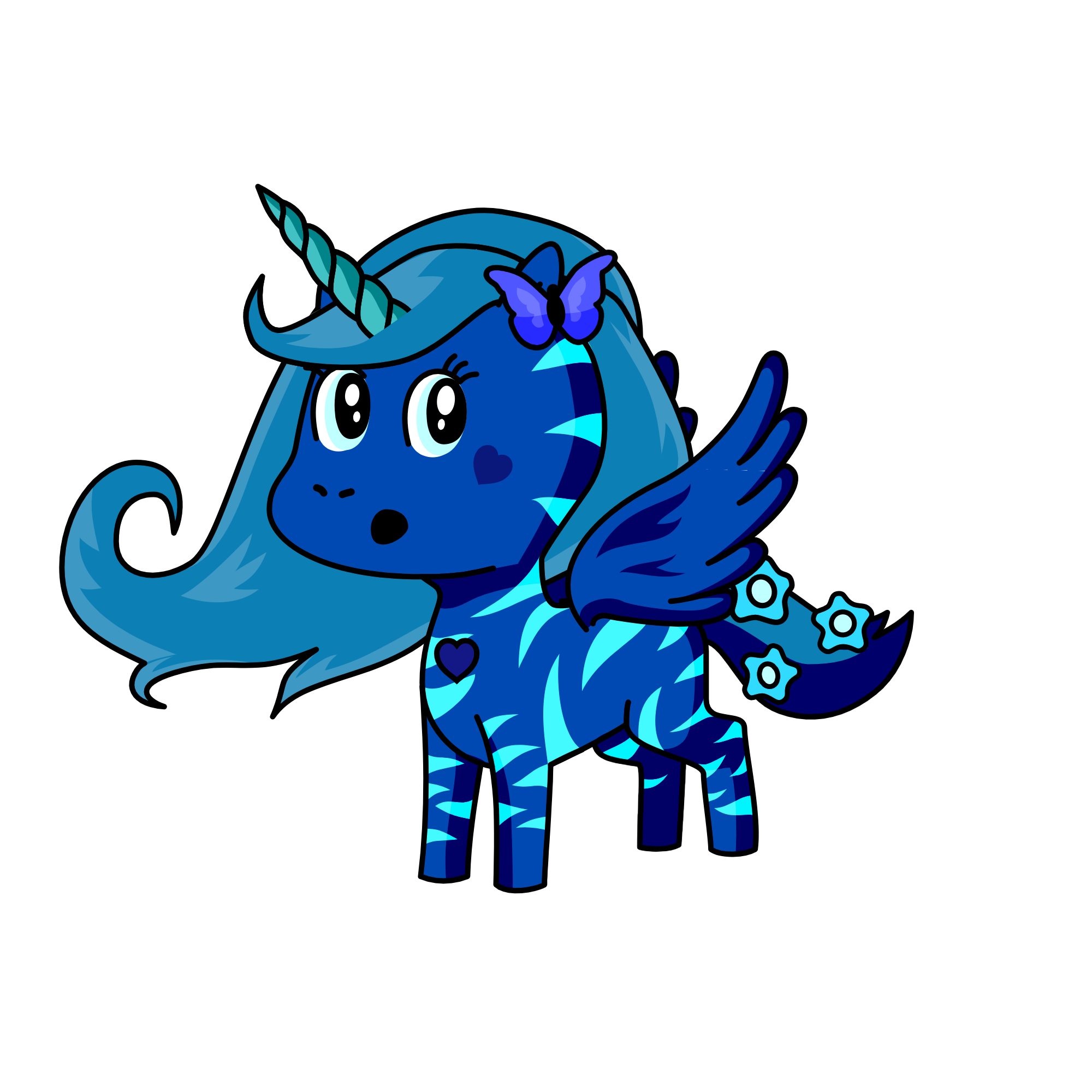 Blue, the unicorn