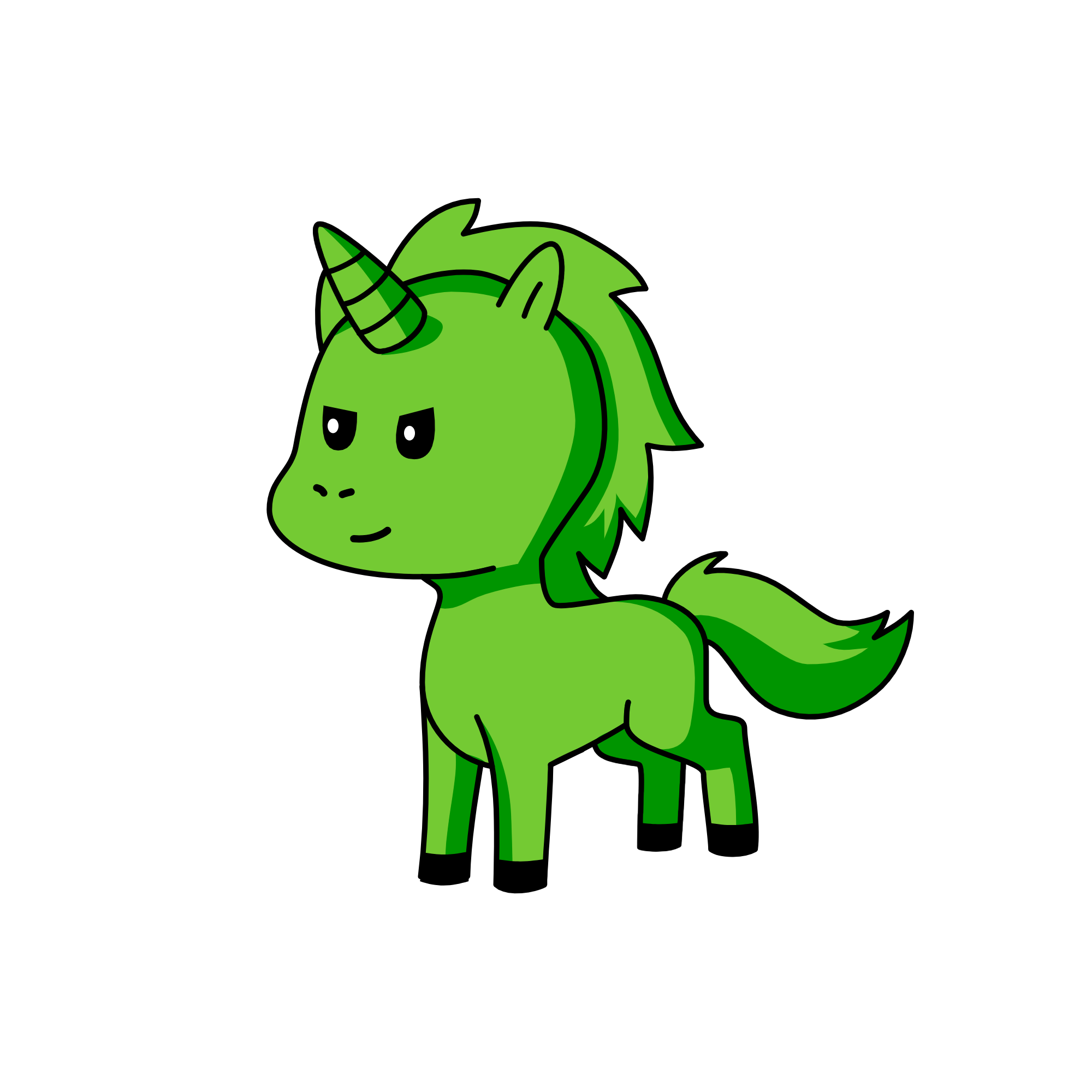 Green, the unicorn