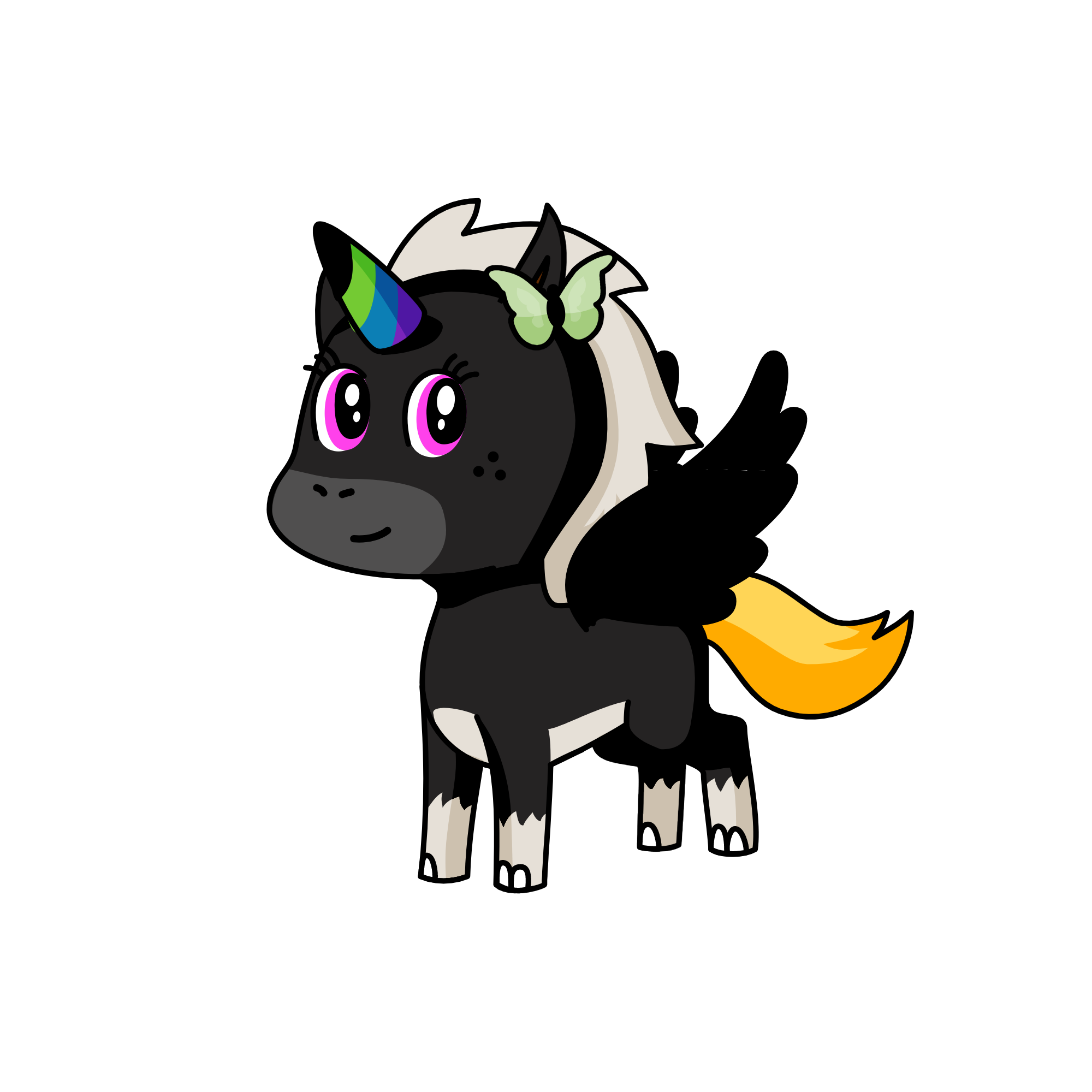 blacky boo, the unicorn