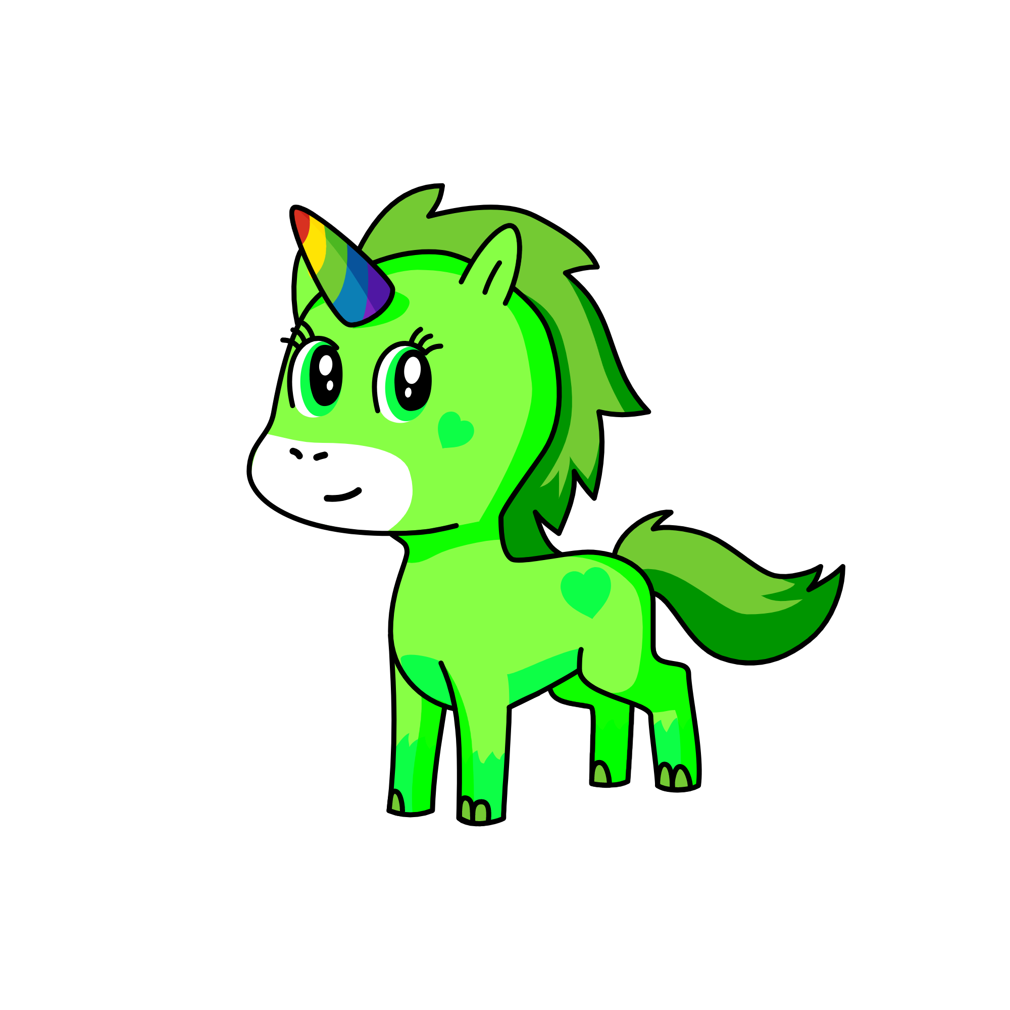 Greeny, the unicorn