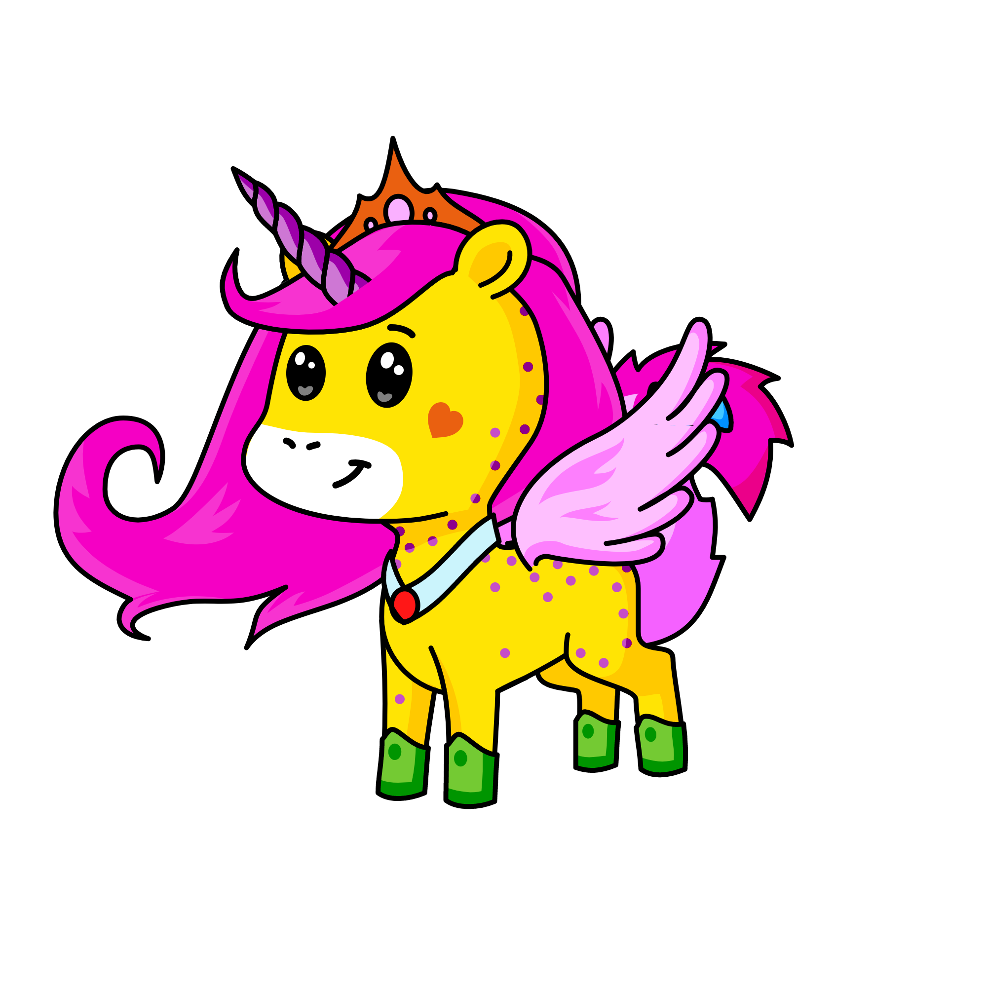 Magical princess, the unicorn
