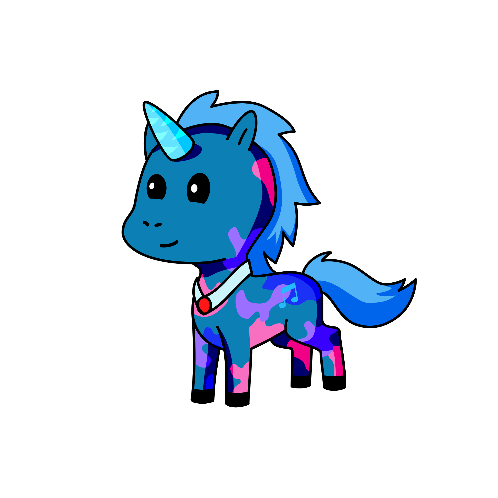 Middle note, the unicorn