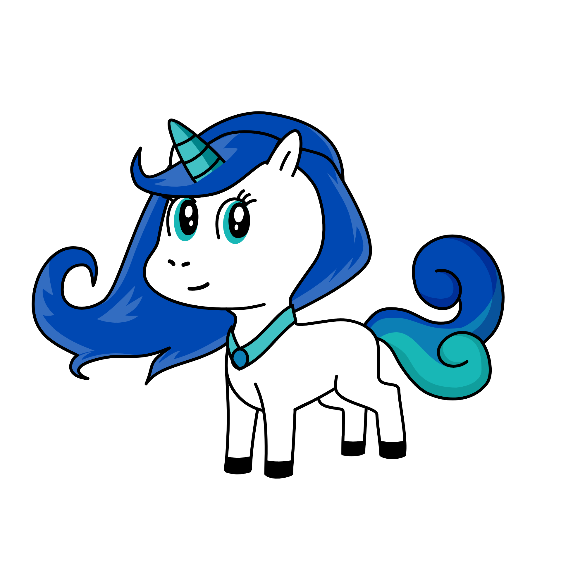 Bluelily, the unicorn