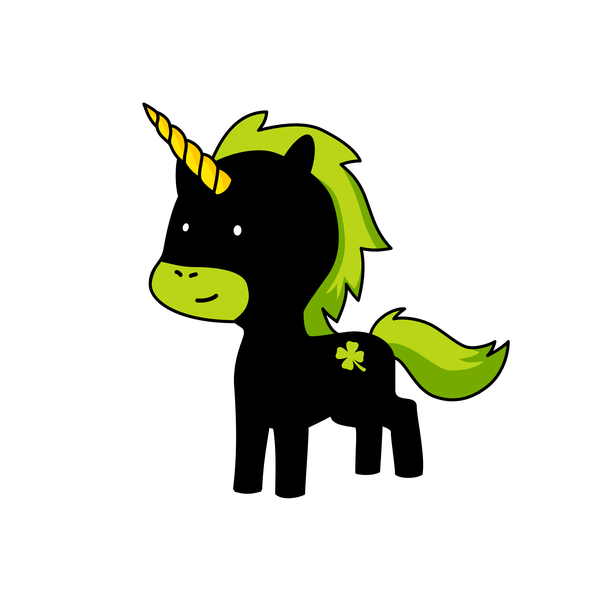 Forest at night , the unicorn