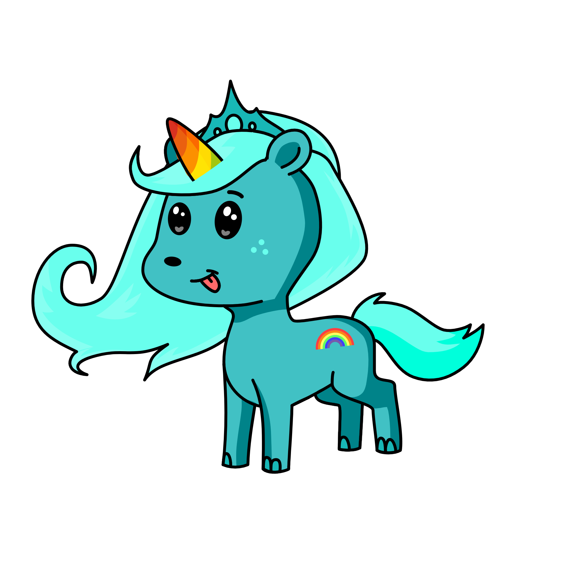 rianbow sky, the unicorn