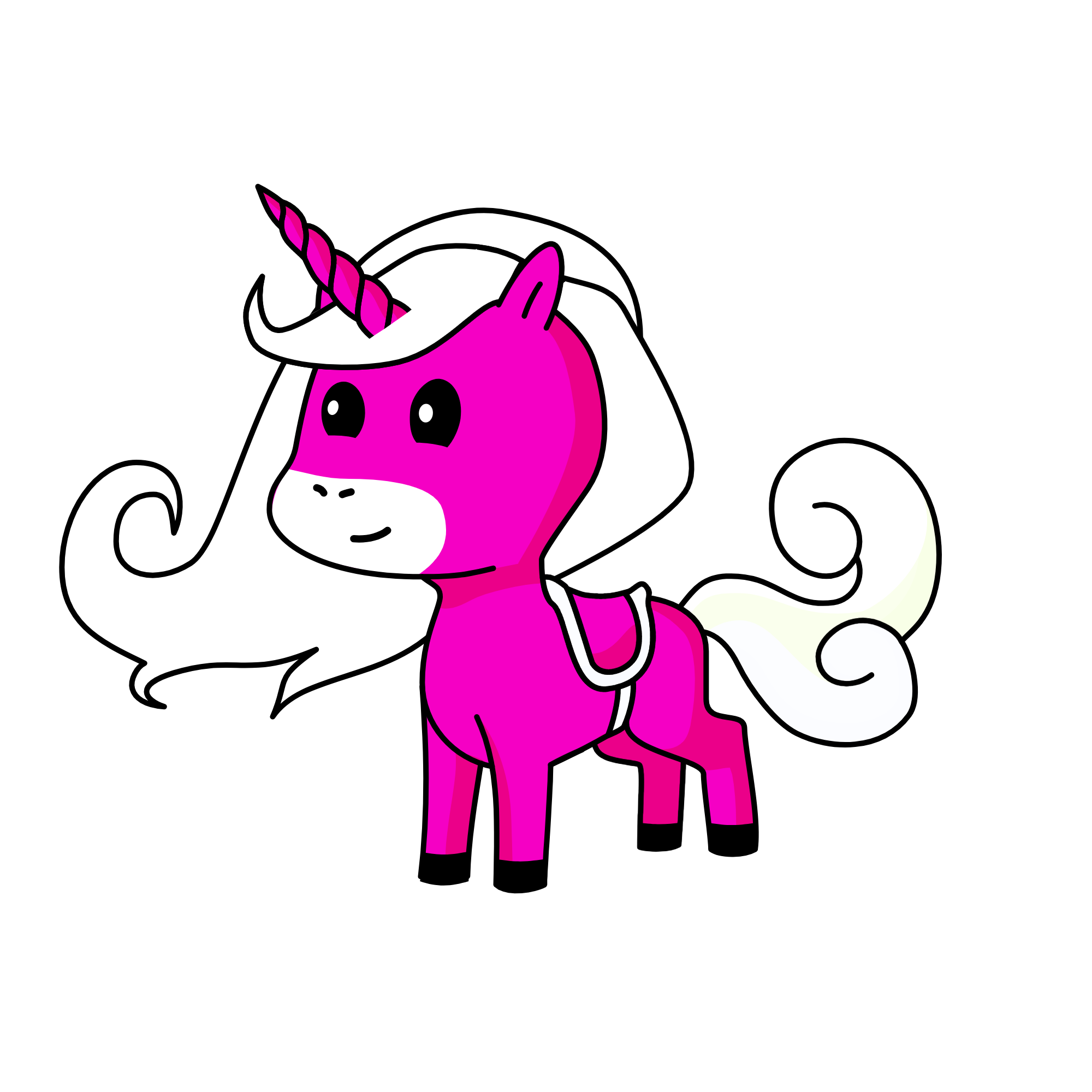 plain pink, the unicorn