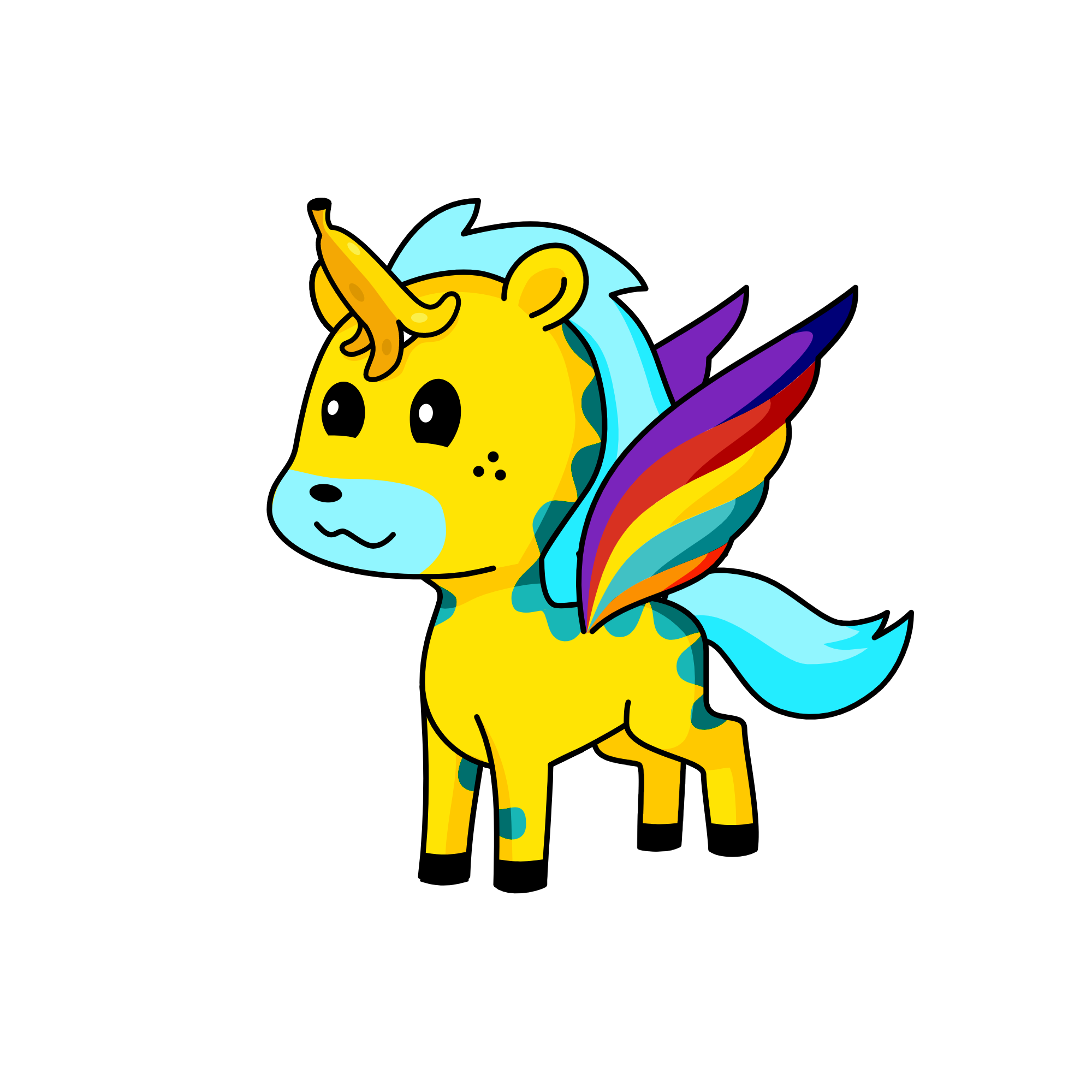 Moji platano, the unicorn