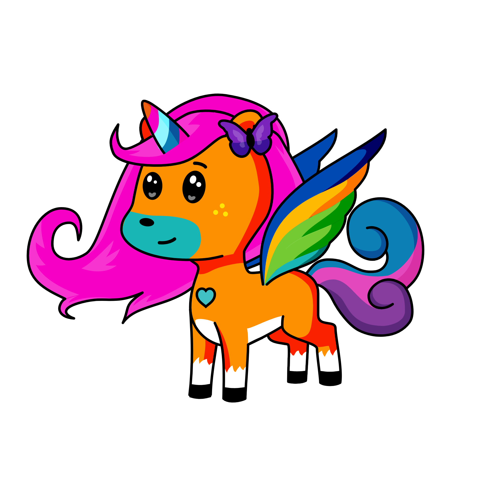 Super Julia butterfly, the unicorn