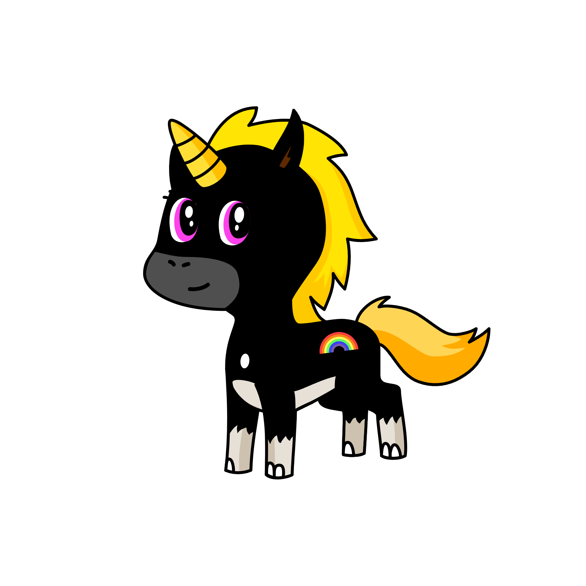 Blacky, the unicorn