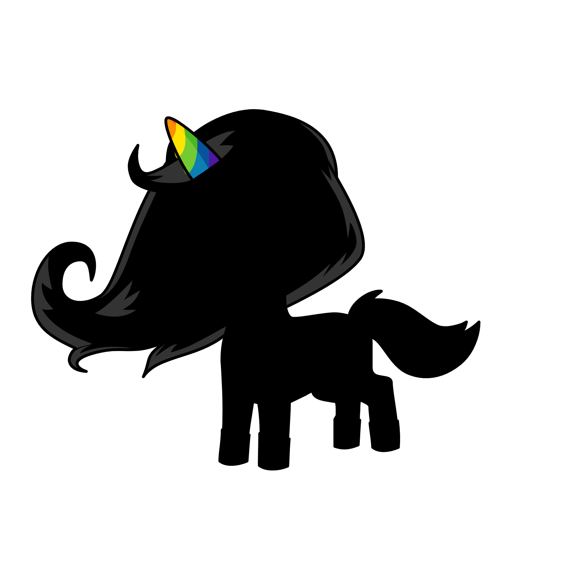 black, the unicorn