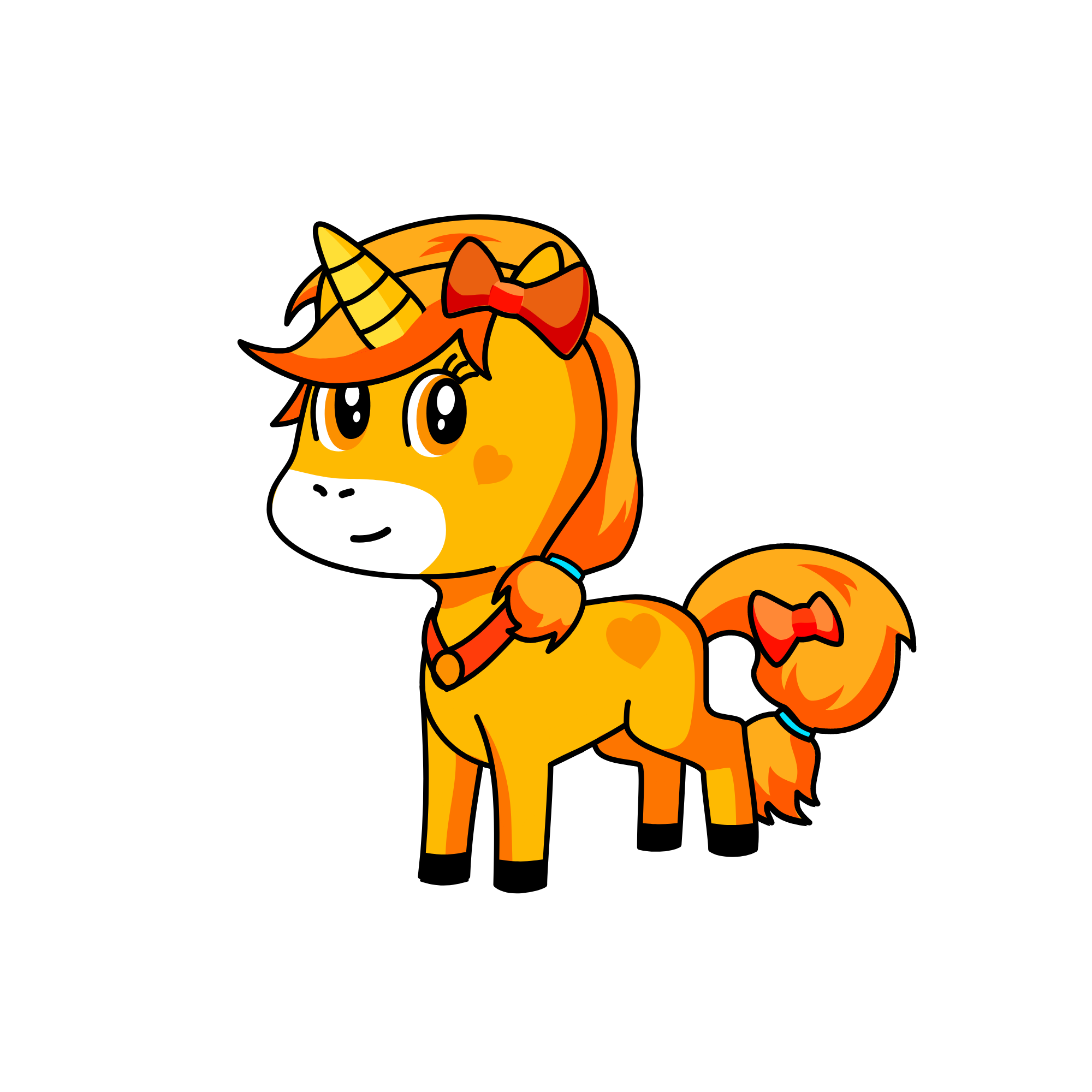 orange, the unicorn