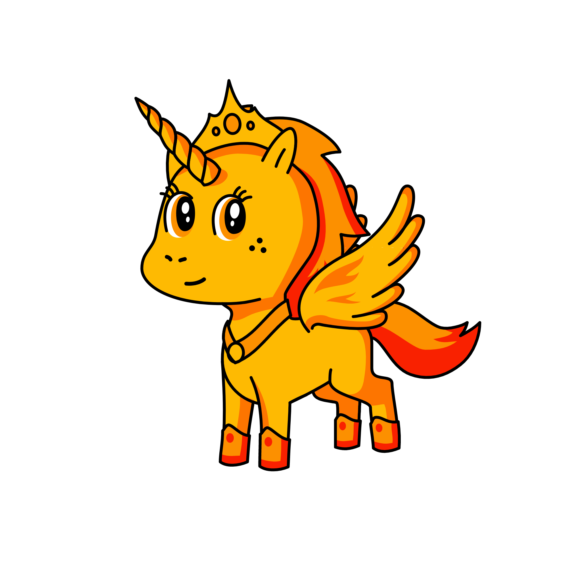 orange, the unicorn