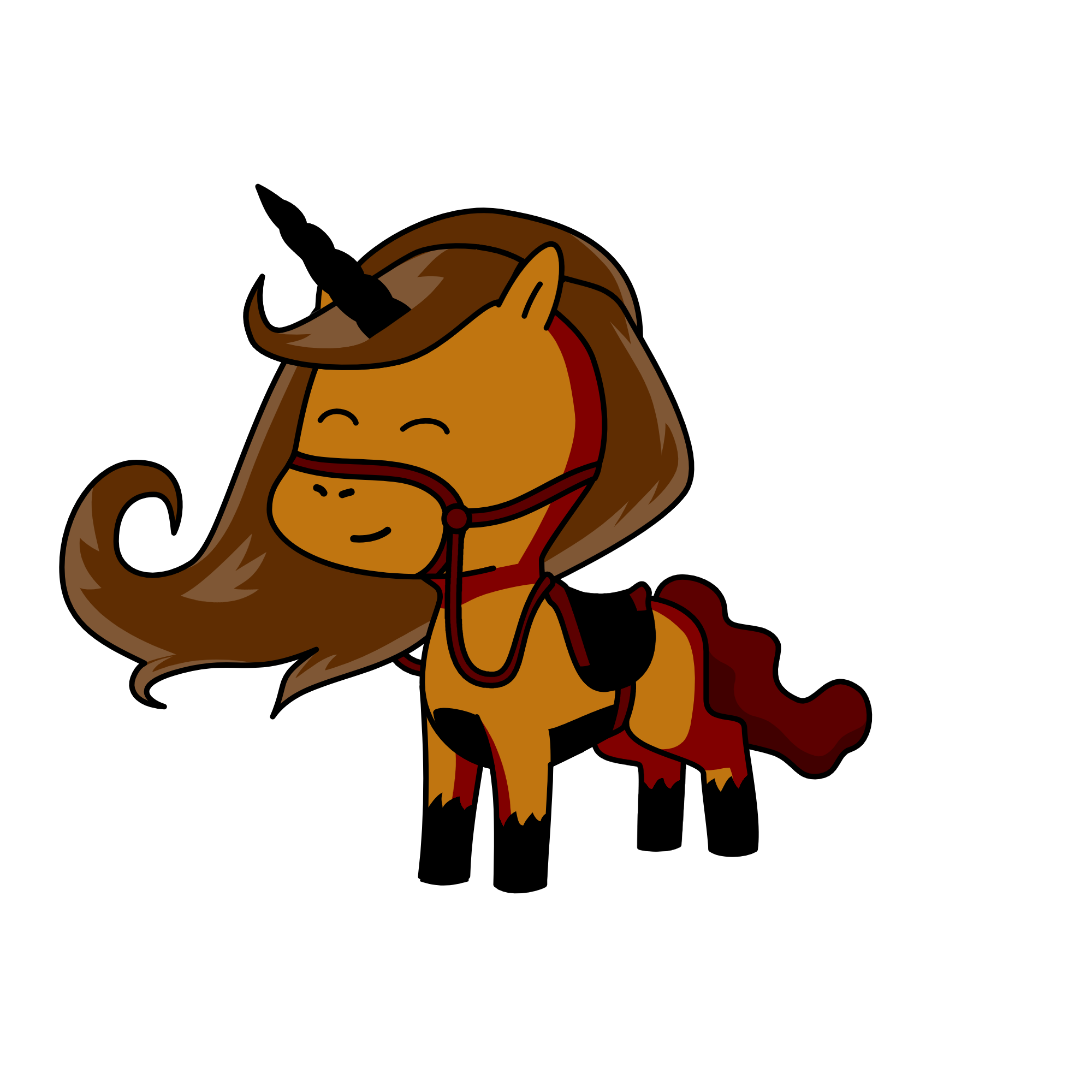 Black night, the unicorn