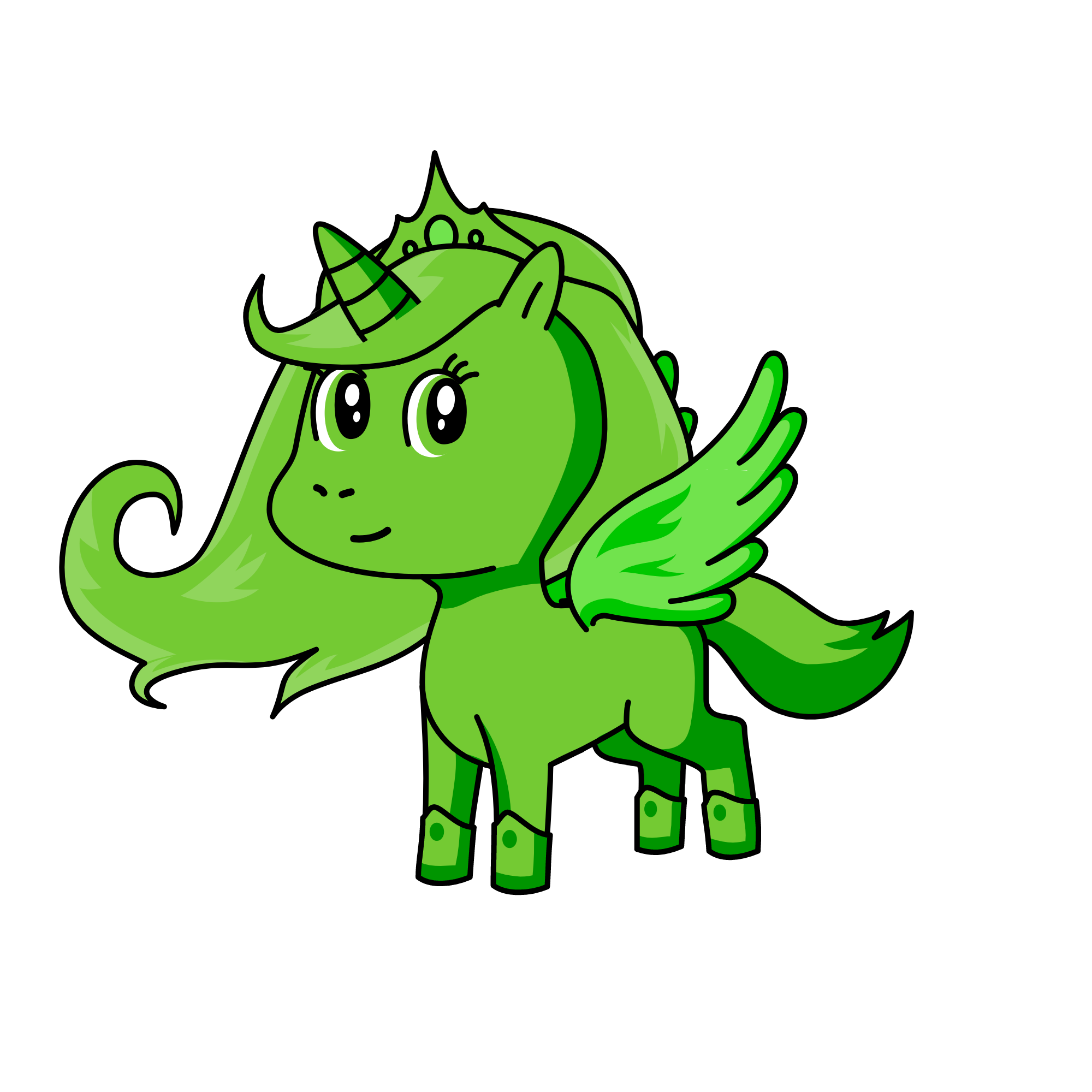 GREEN PONY, the unicorn