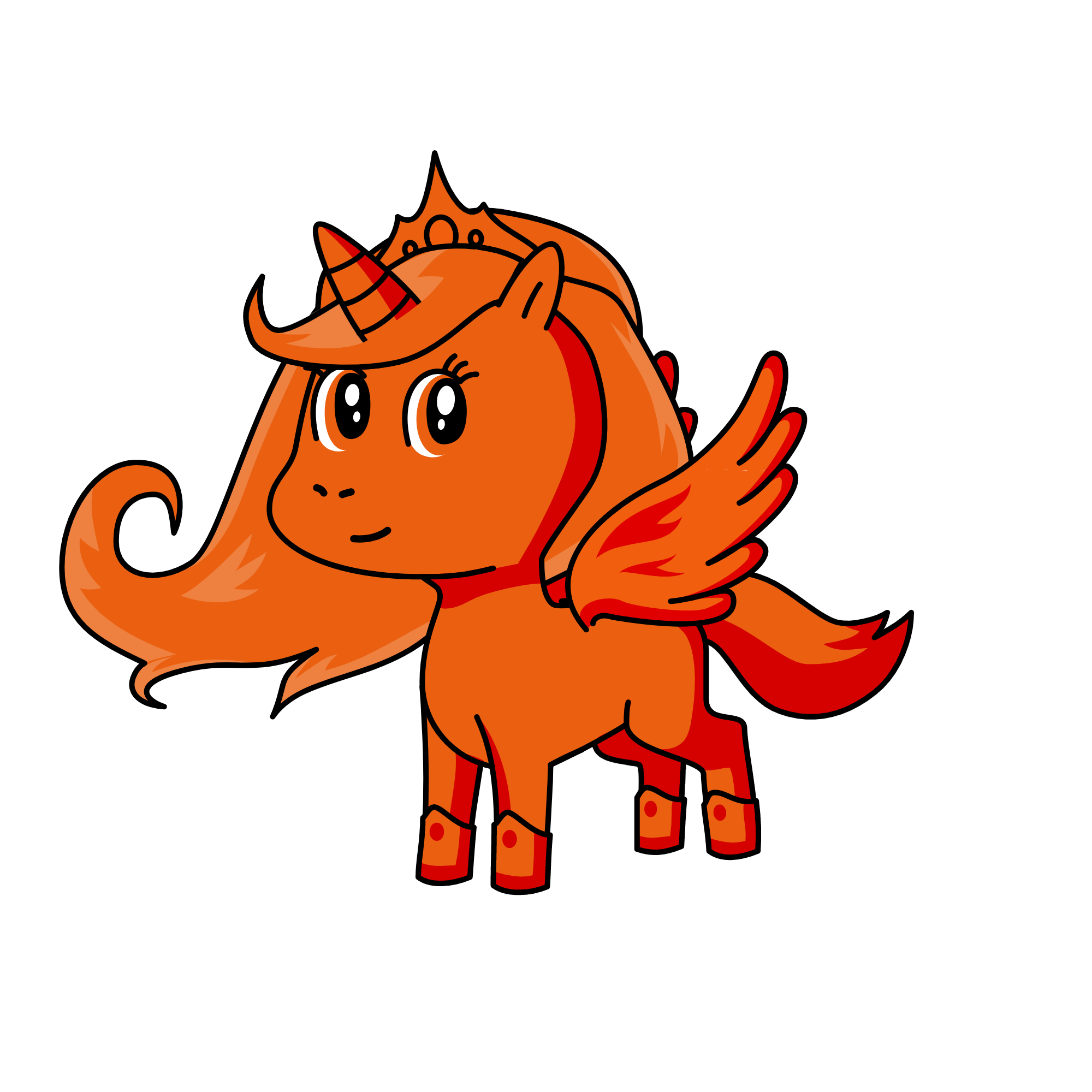 ORANGE PONY, the unicorn