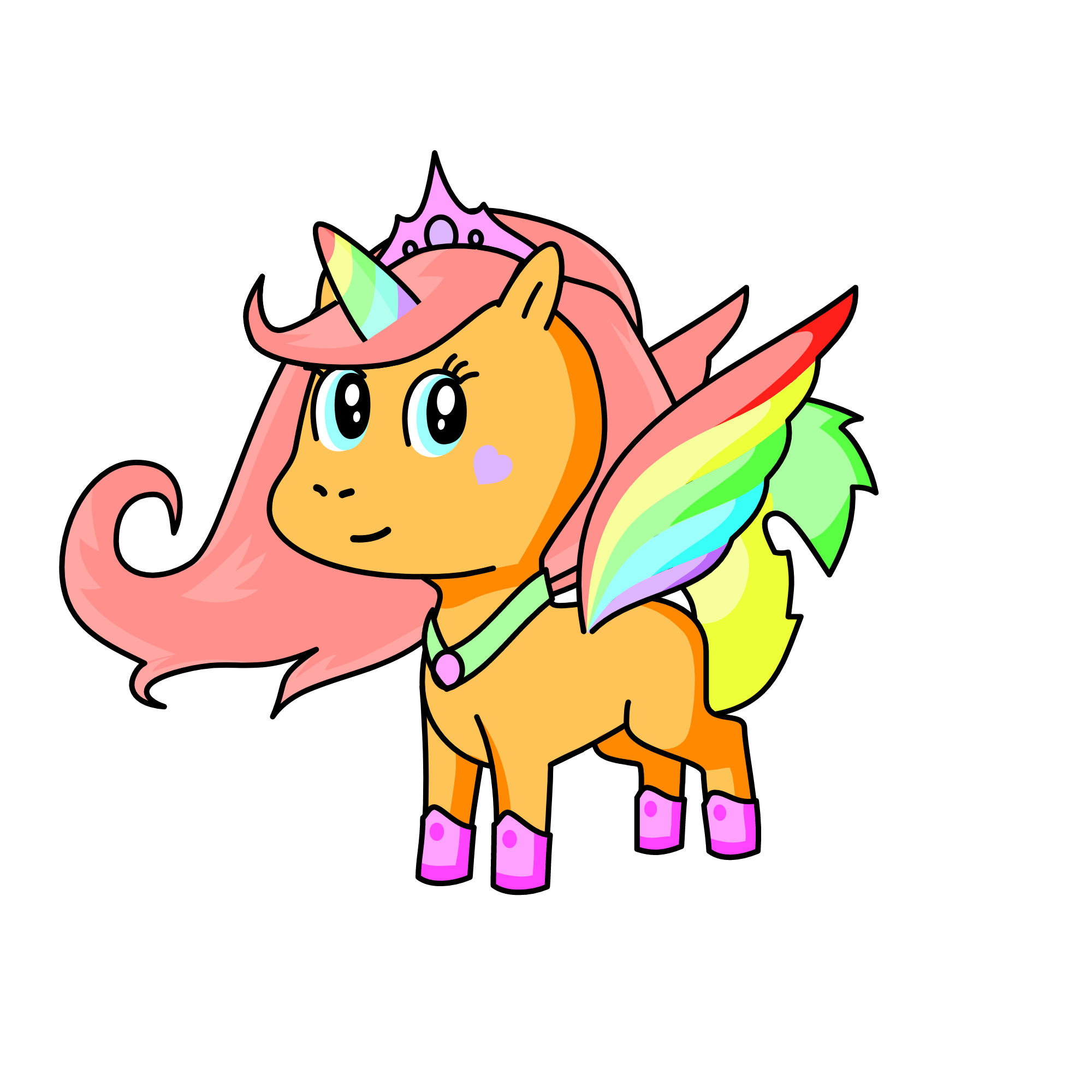 princess pastel rainbow, the unicorn
