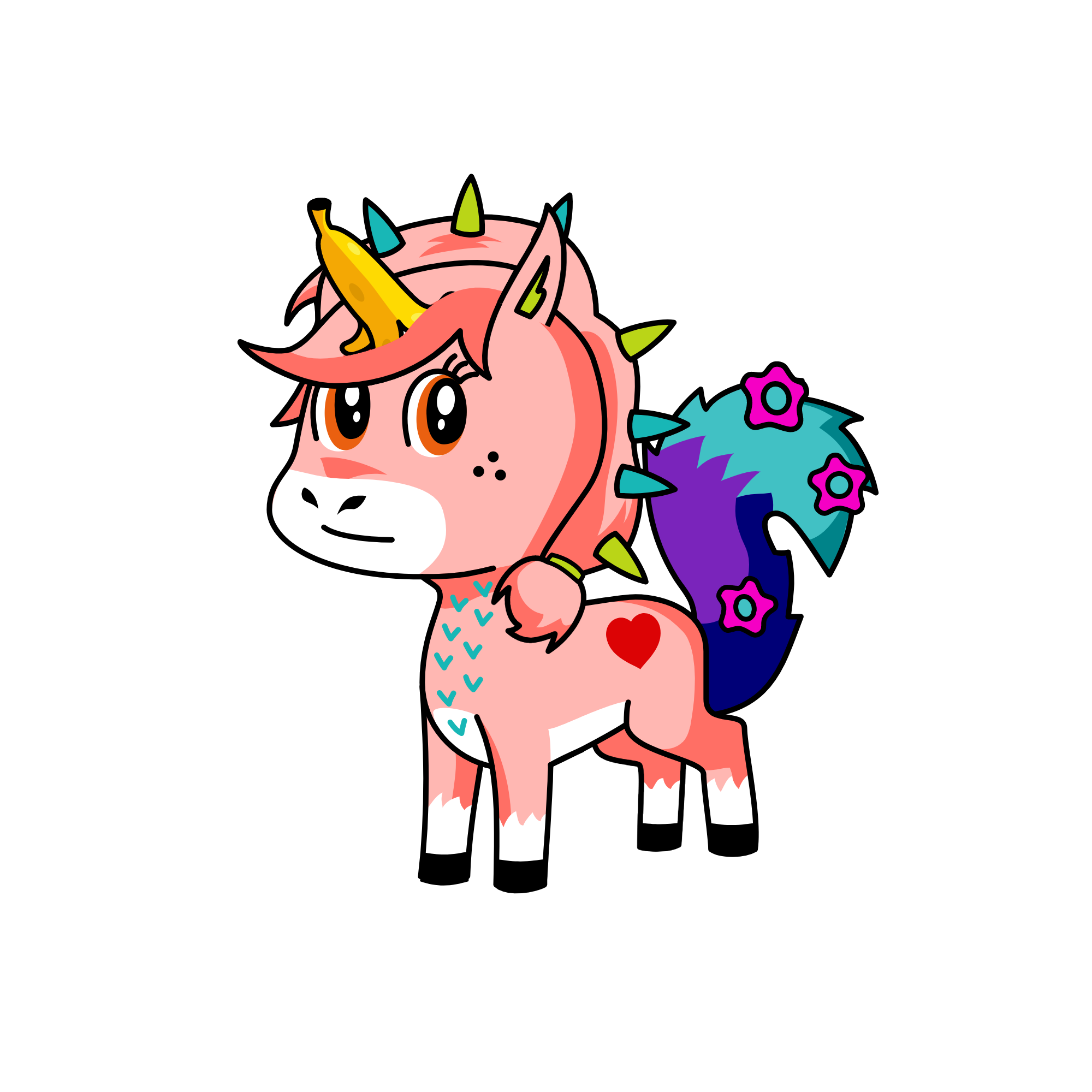 🌺, the unicorn