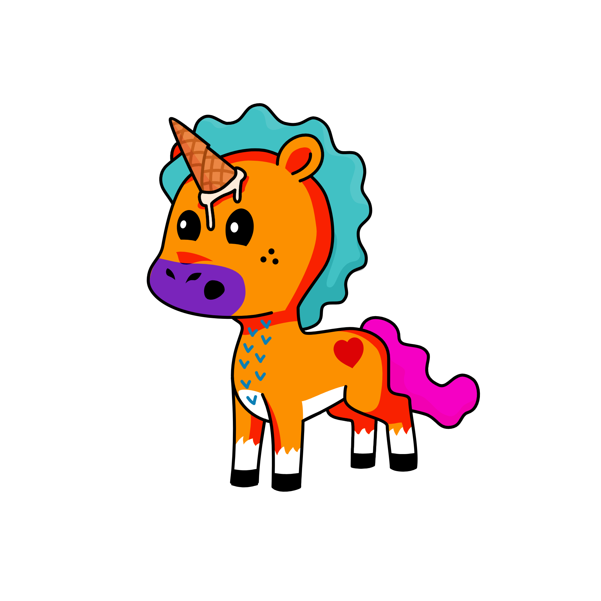 :v, the unicorn