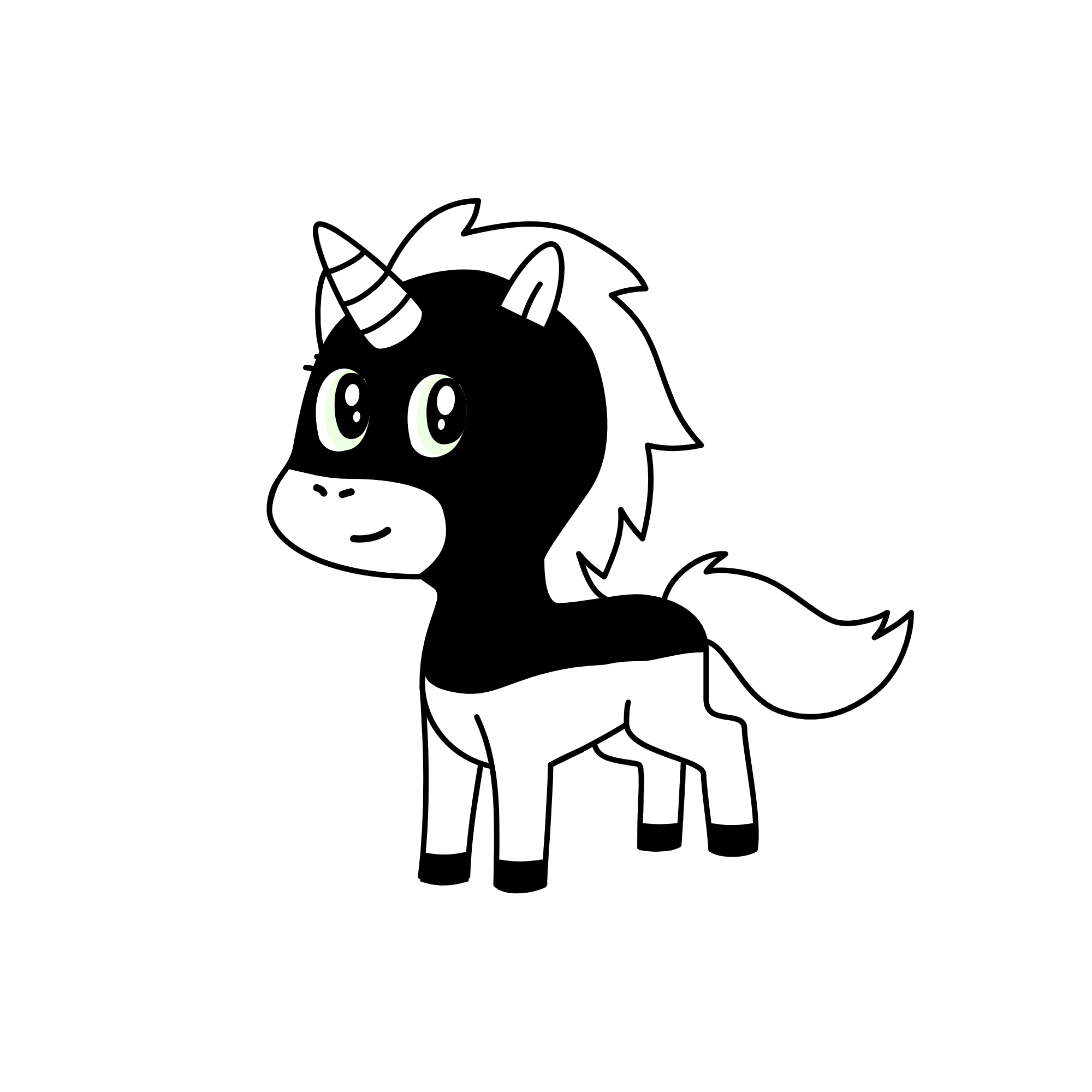 Black and White, the unicorn