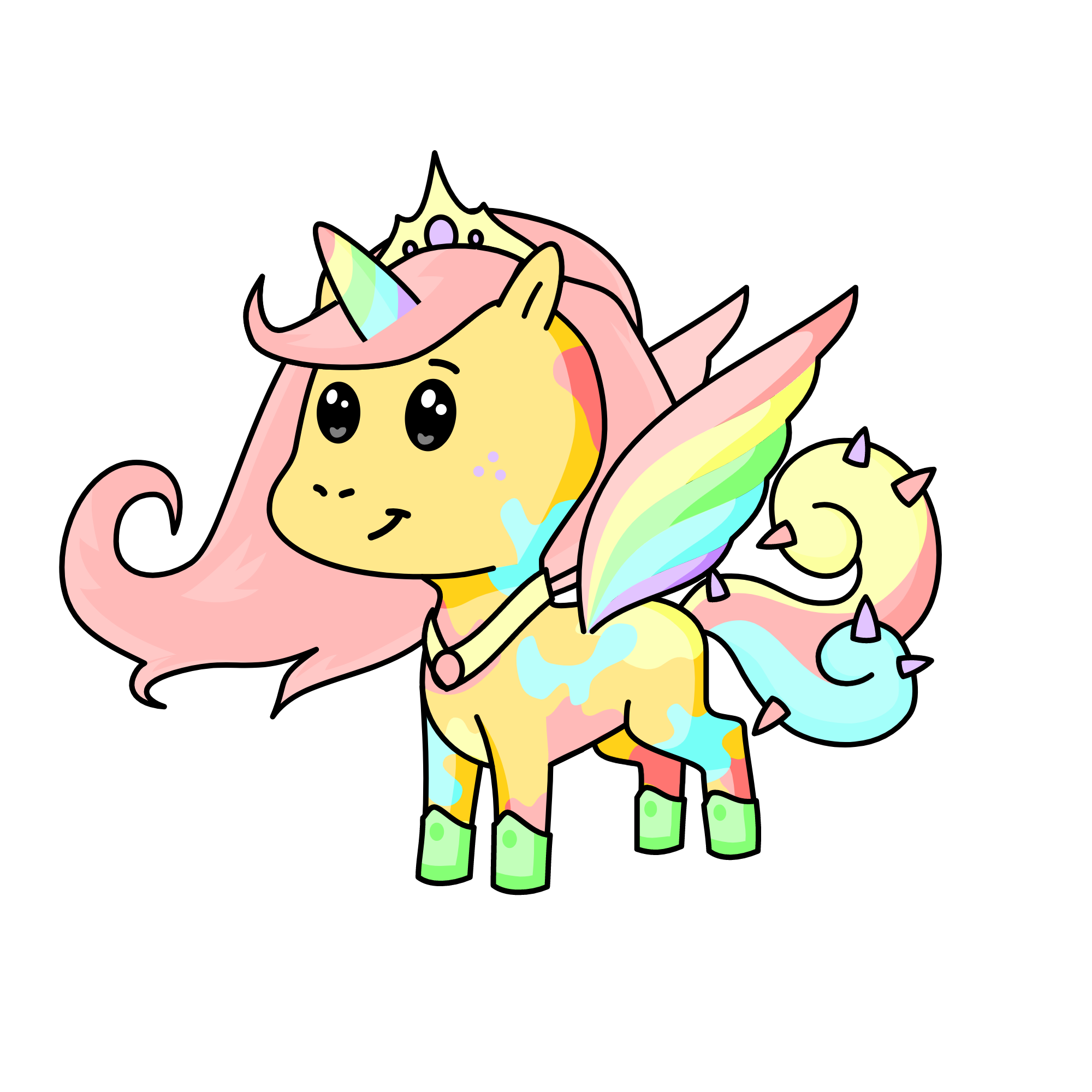 cute 🦄 + 🦌 + 🐴, the unicorn