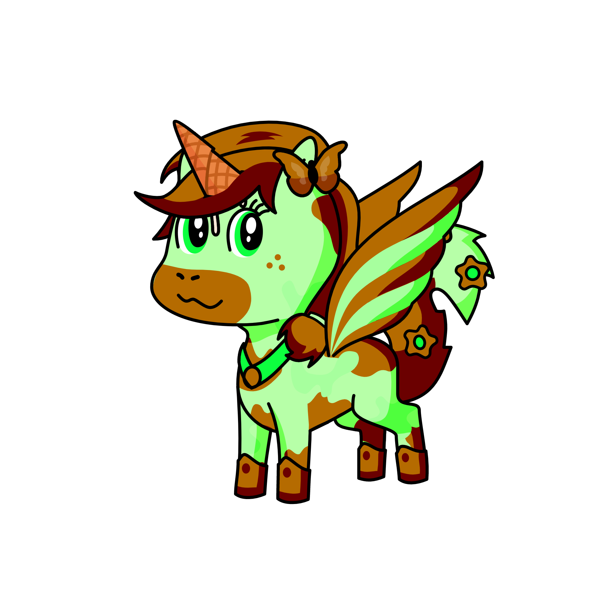 mint and chocolate ice-cream, the unicorn