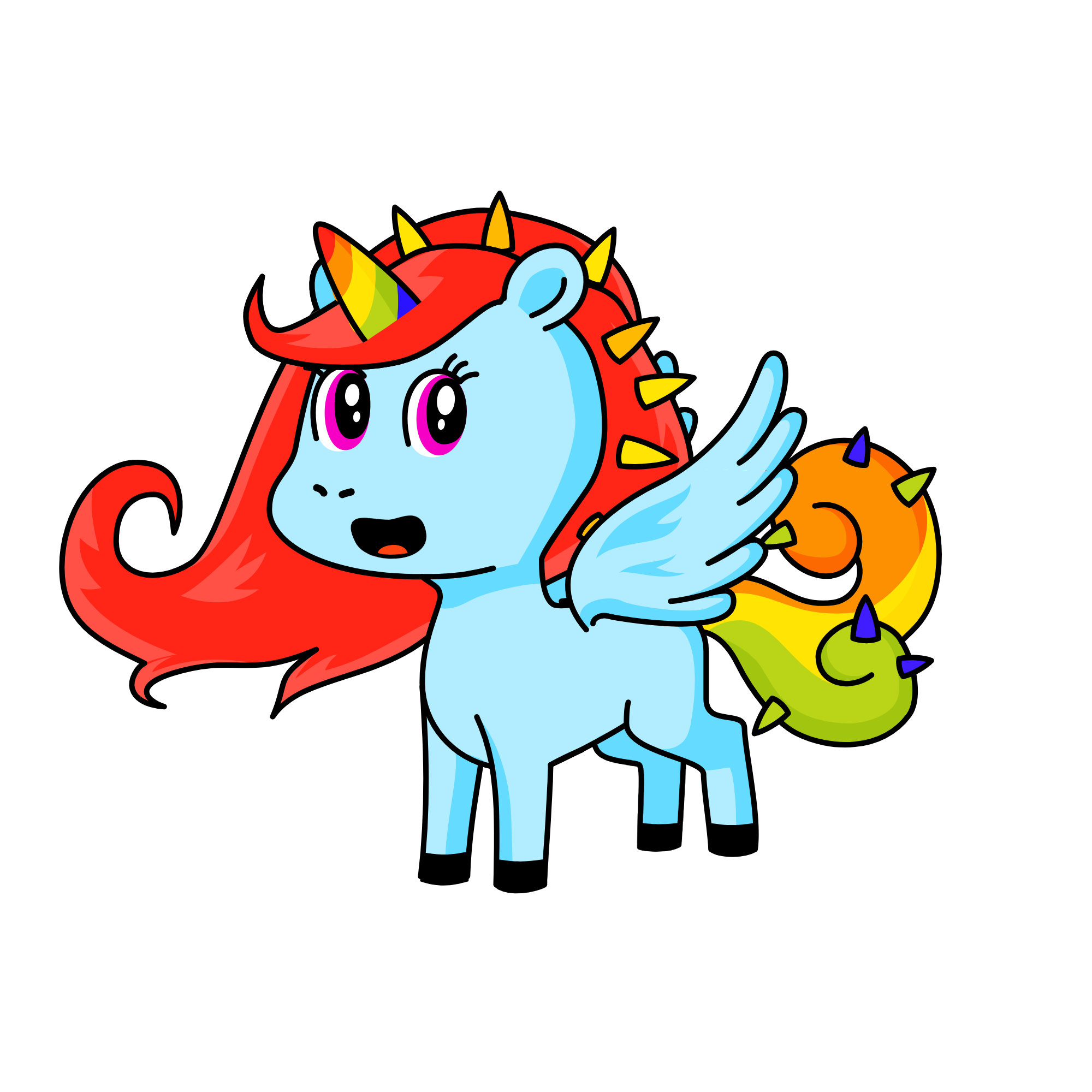 Failed attempt to make Rainbow dash , the unicorn