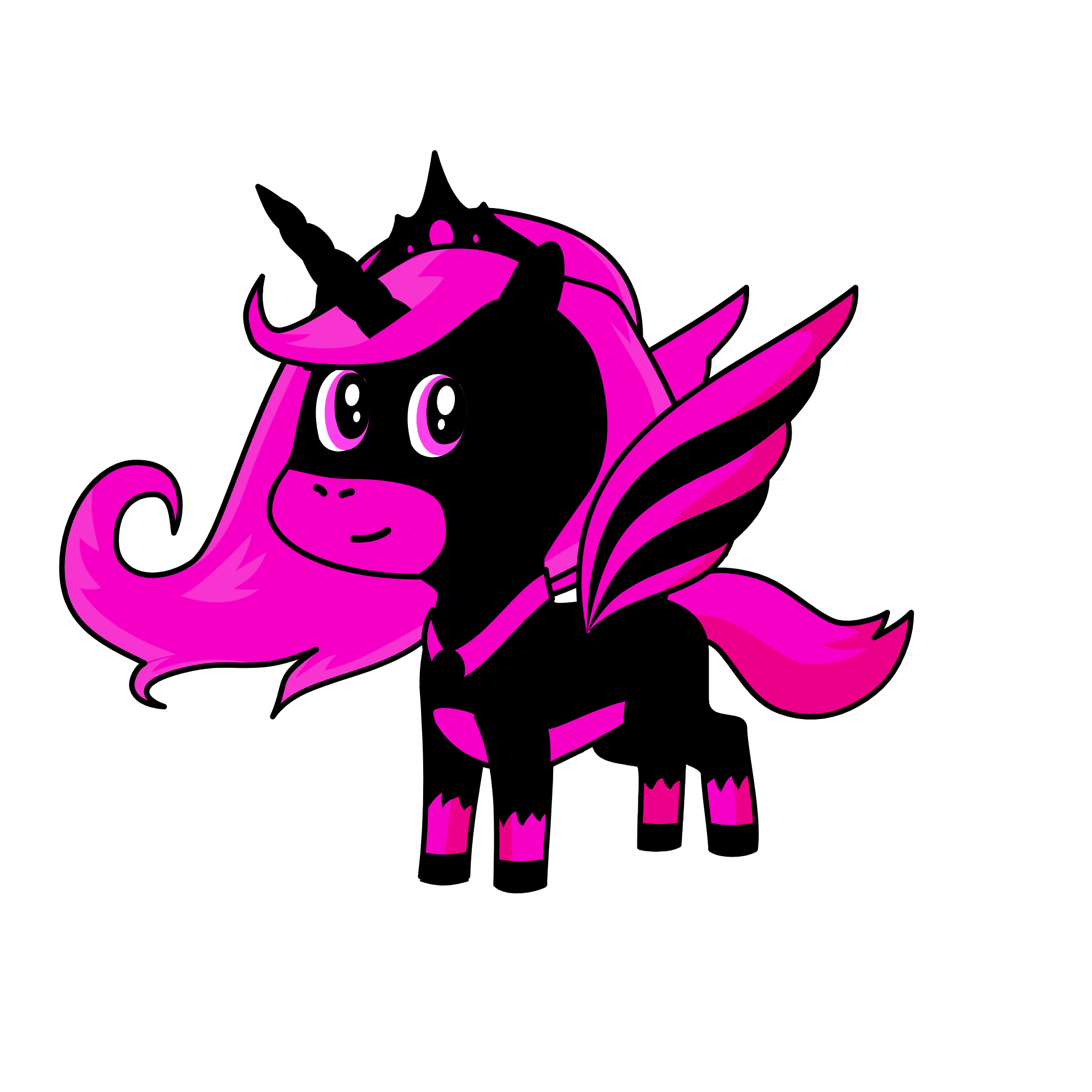 Black pink queen, the unicorn