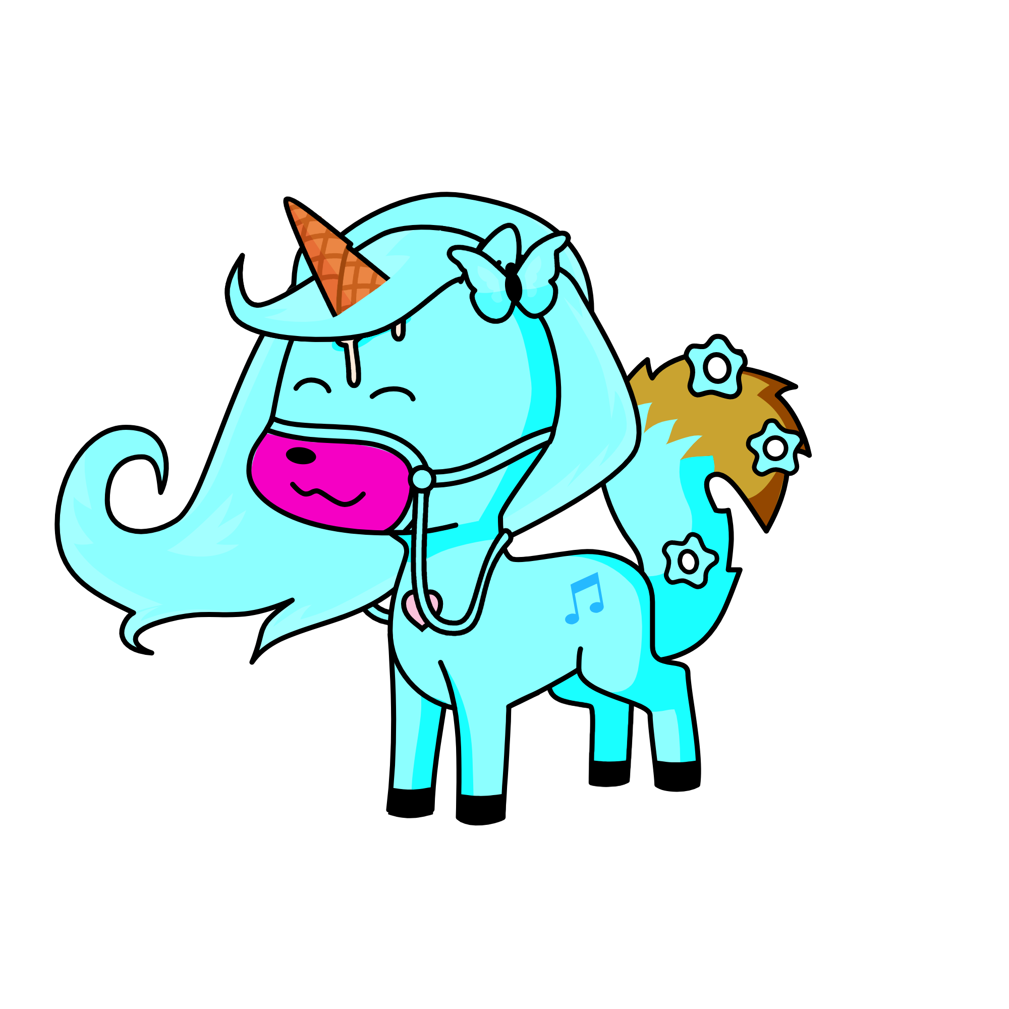 Cyan Unicorn Girl!!!!, the unicorn