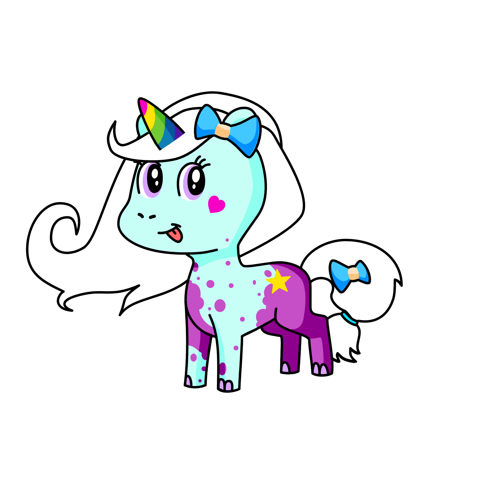 Cute Rainbow Princess-Unicorn, the unicorn
