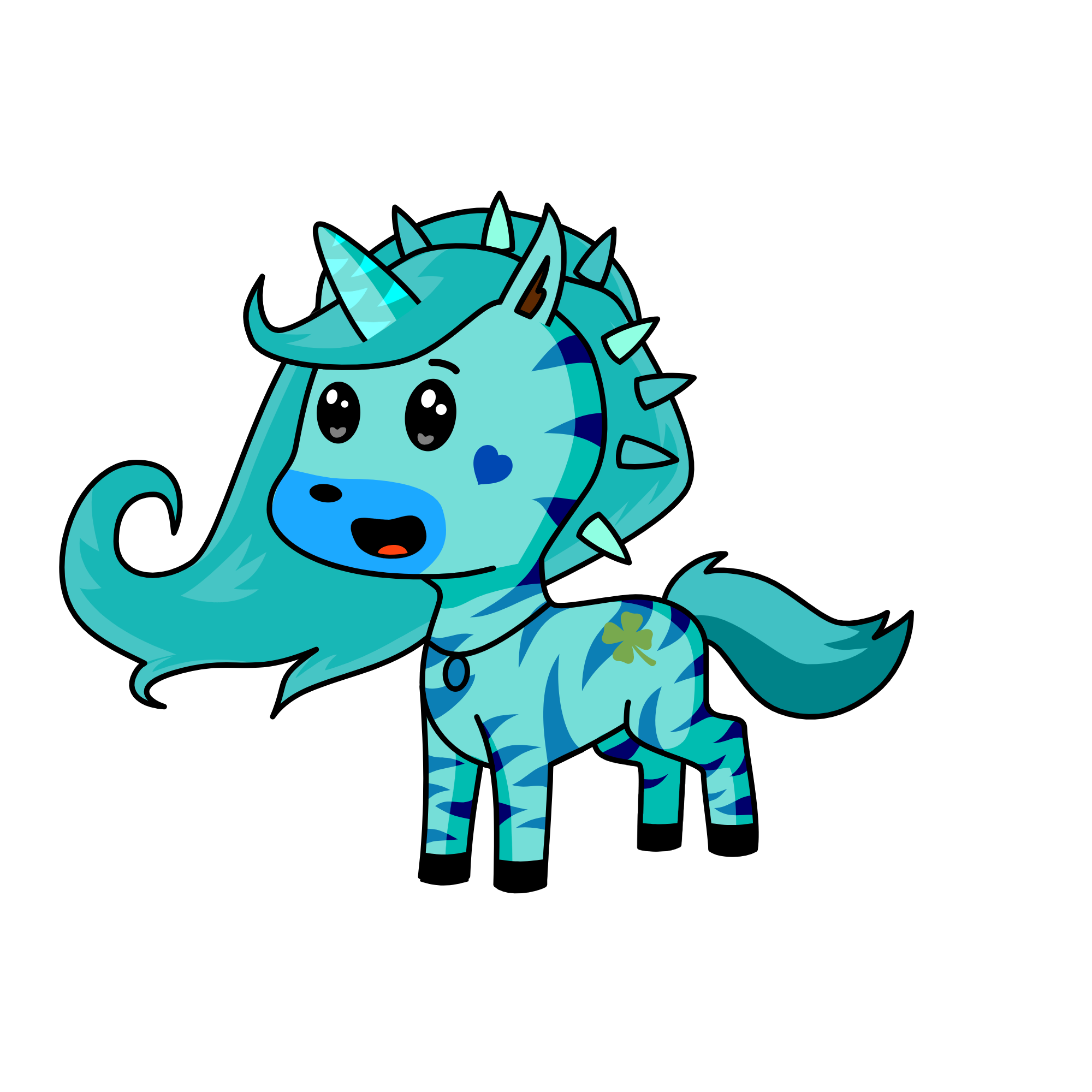 Teal Bluebell, the unicorn