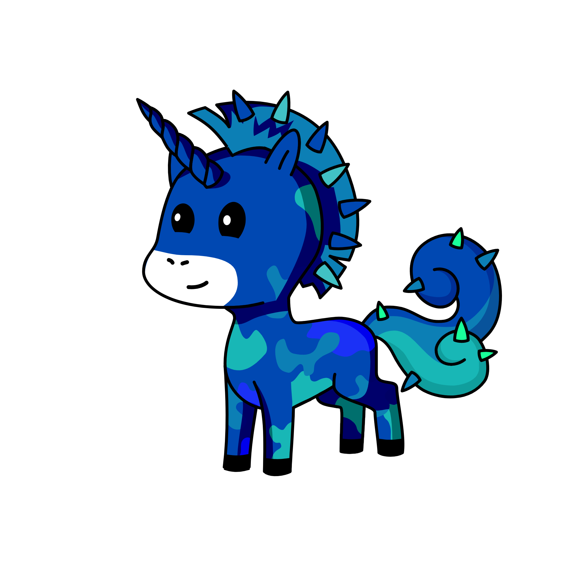 blue, the unicorn