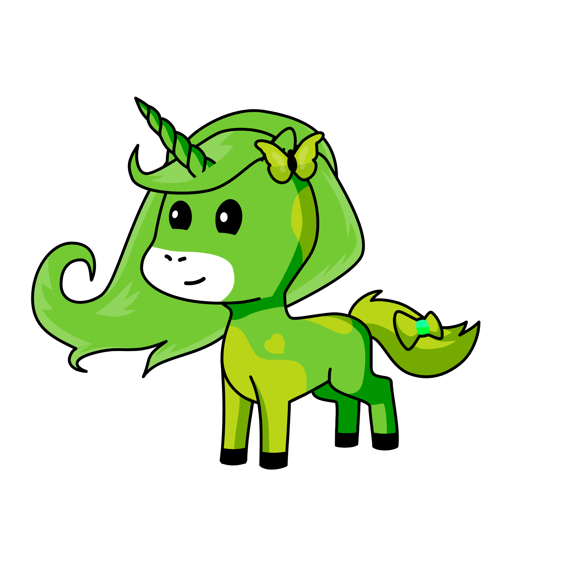 green, the unicorn