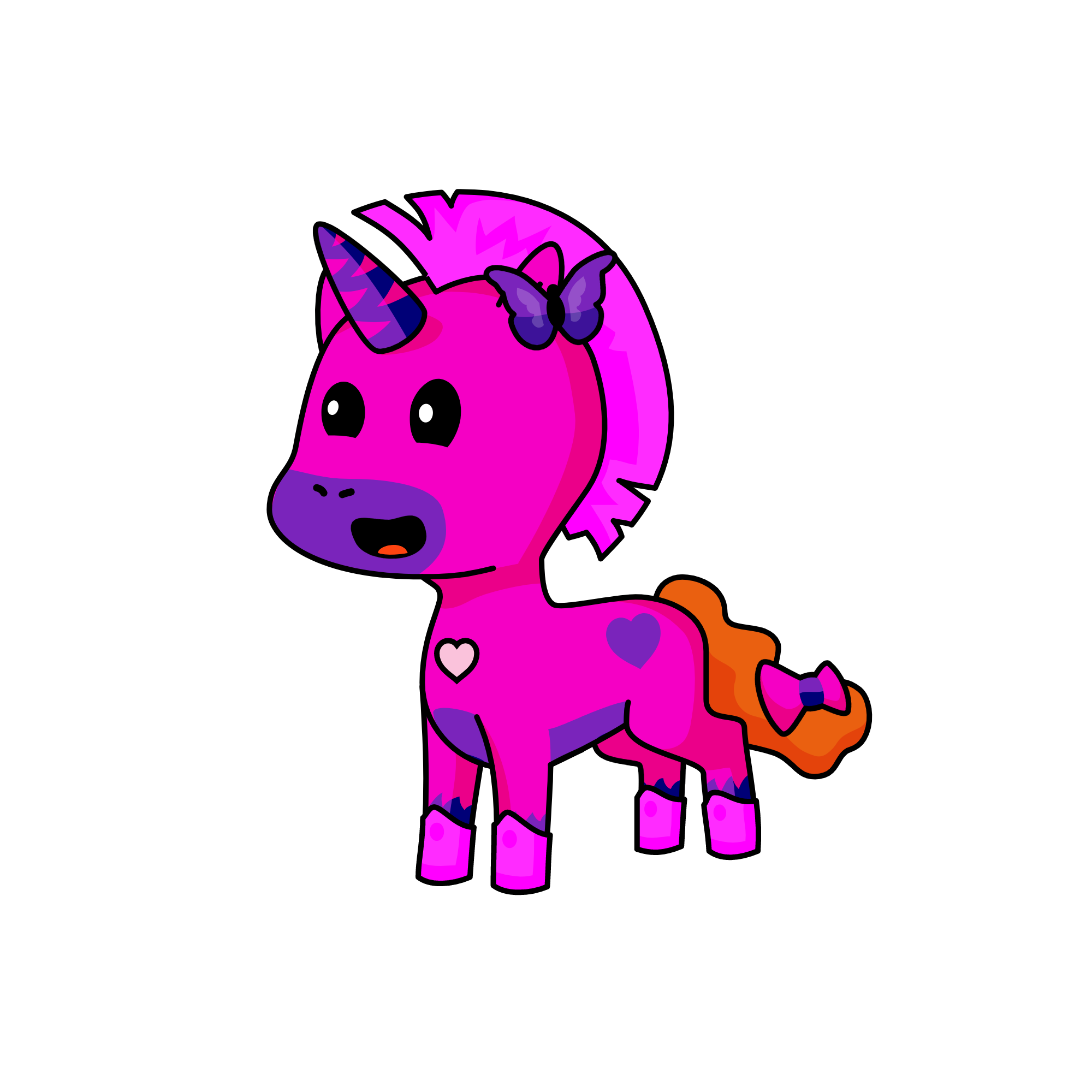 pinkpurple unicorn, the unicorn