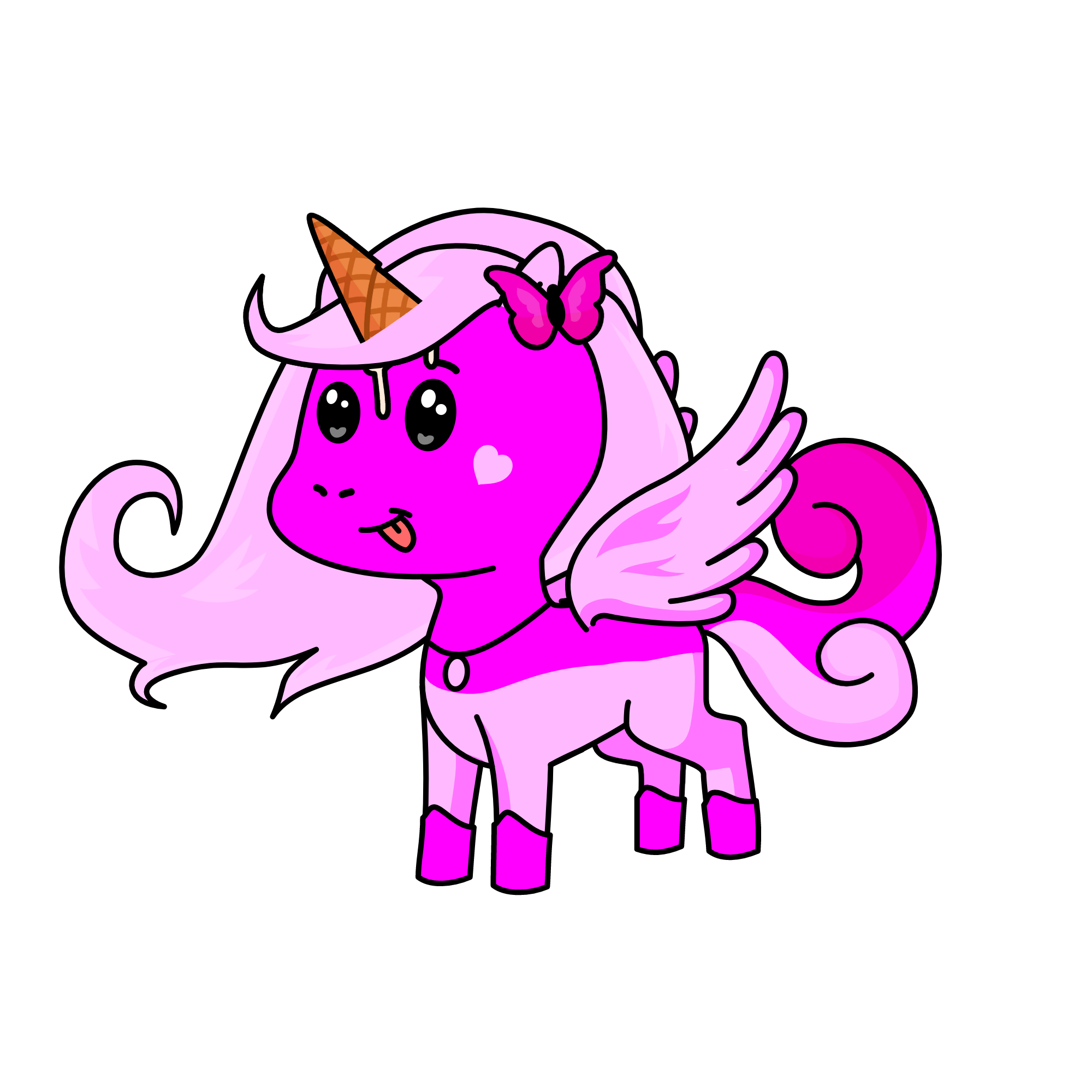 Strawberry ice-cream, the unicorn