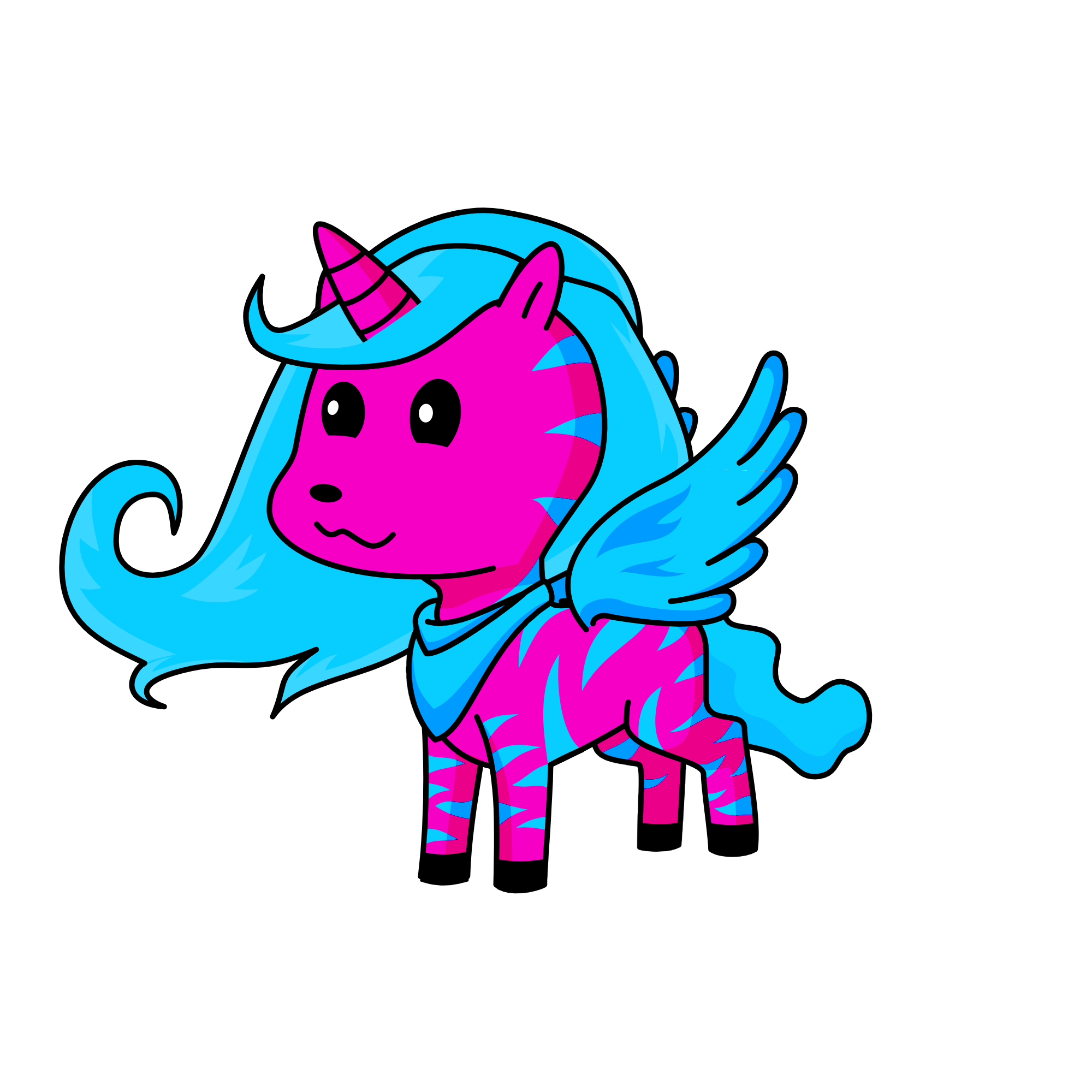 Sunny blue, the unicorn