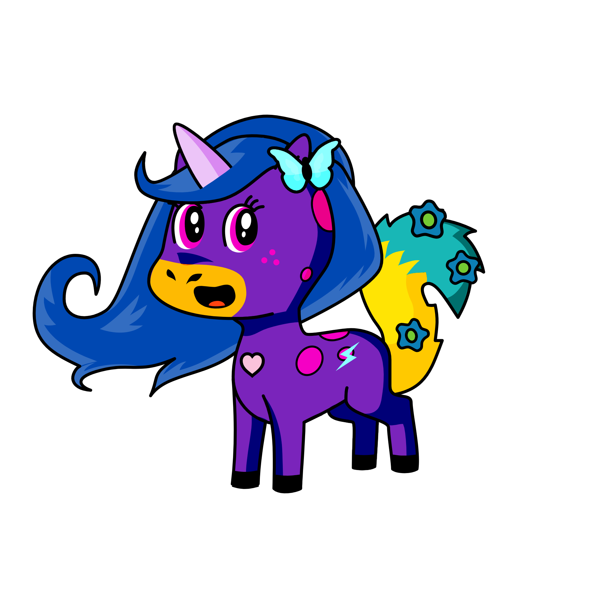 Butter purple, the unicorn