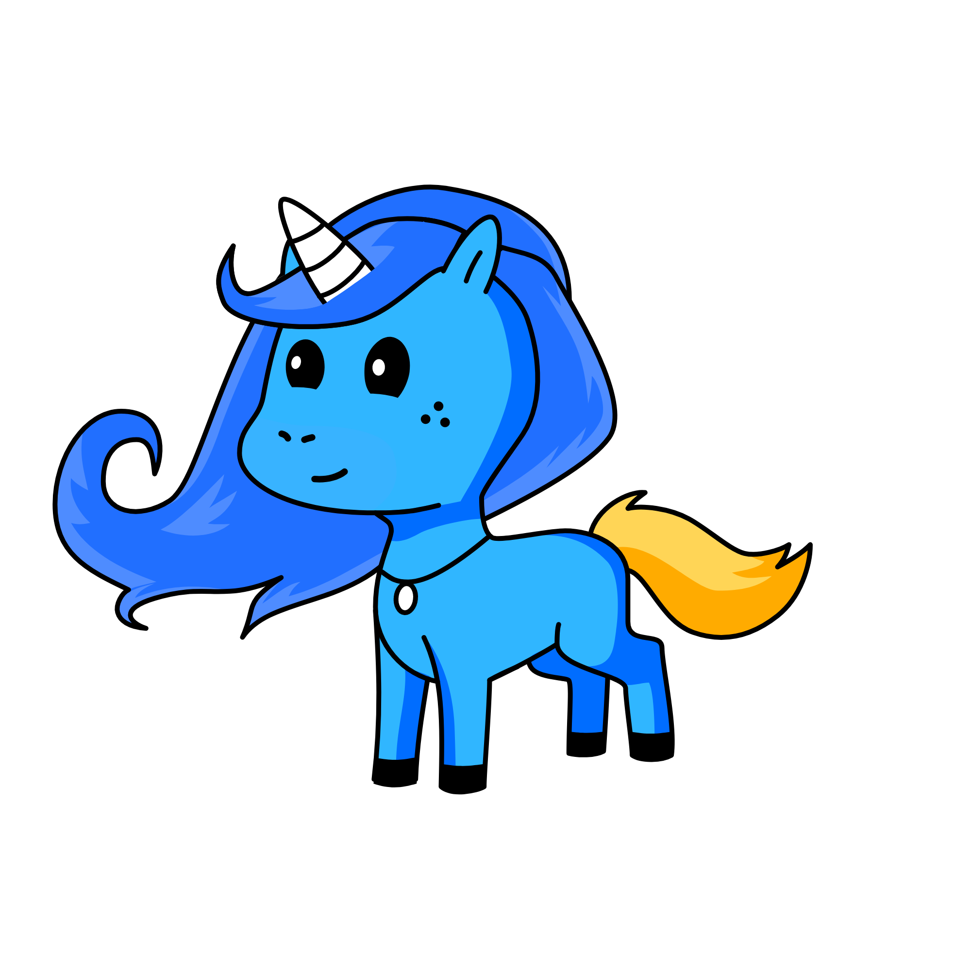 blue, the unicorn