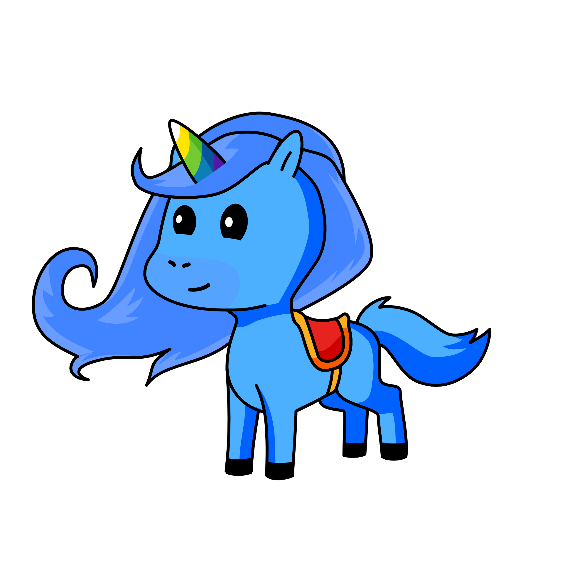 blue, the unicorn