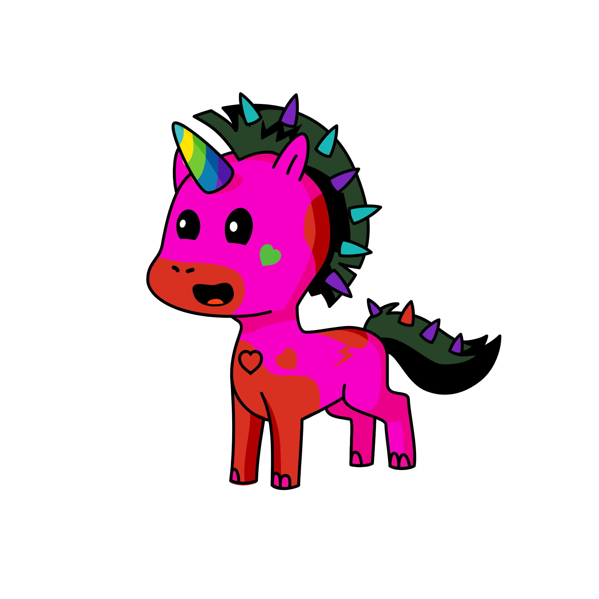 rainbow candycane, the unicorn