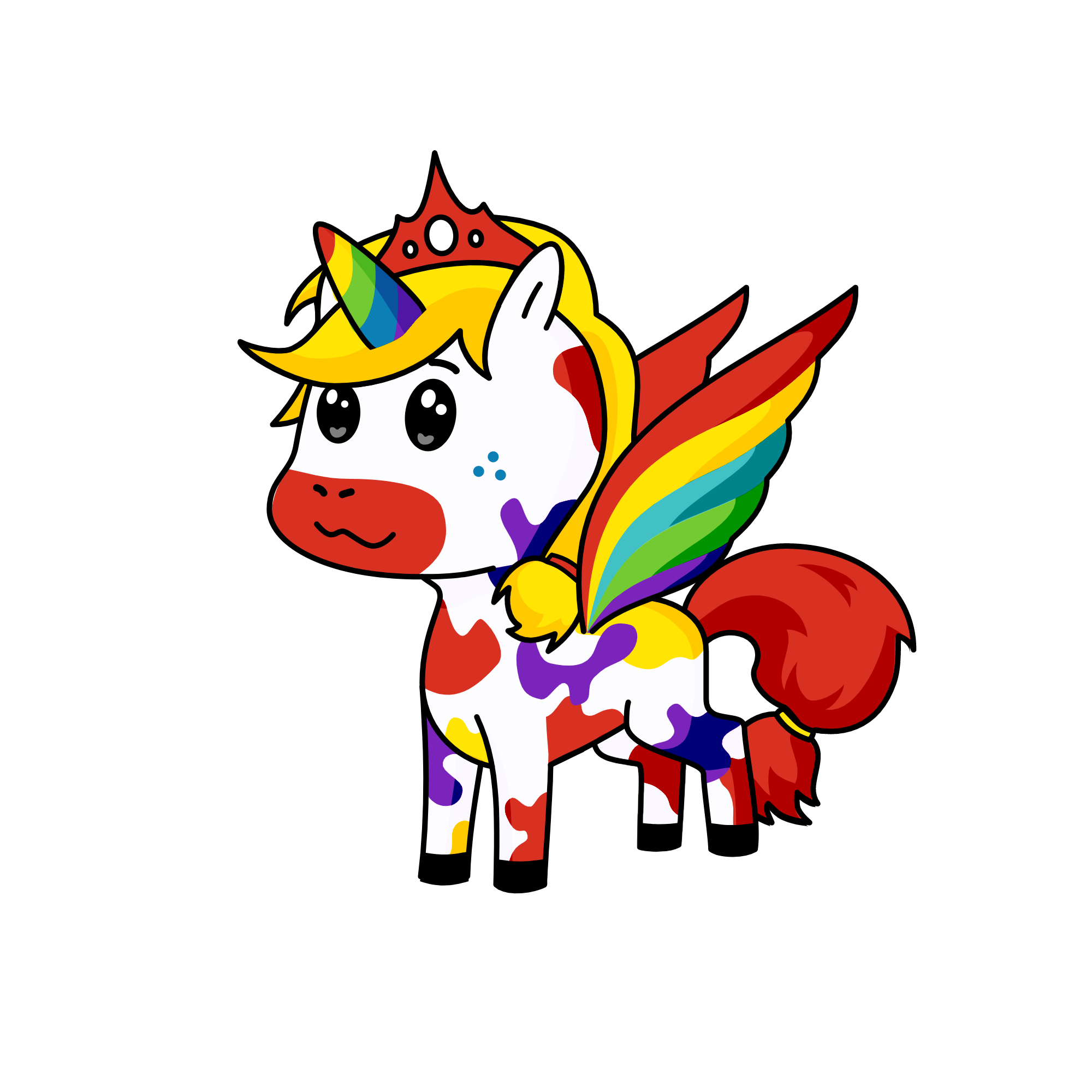 Rainbow Queen, the unicorn