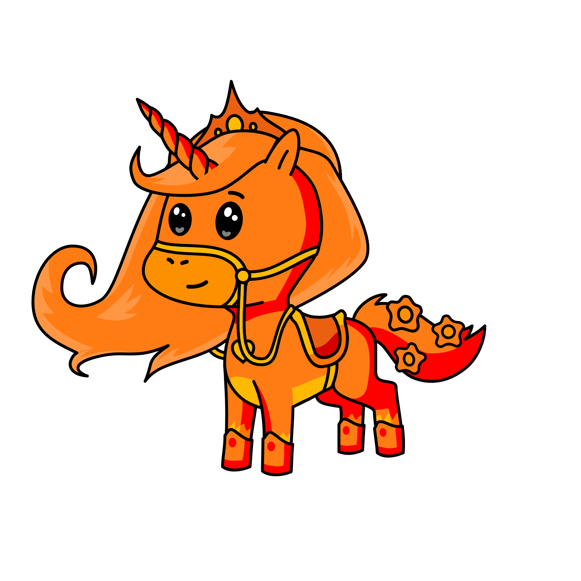  orange, the unicorn