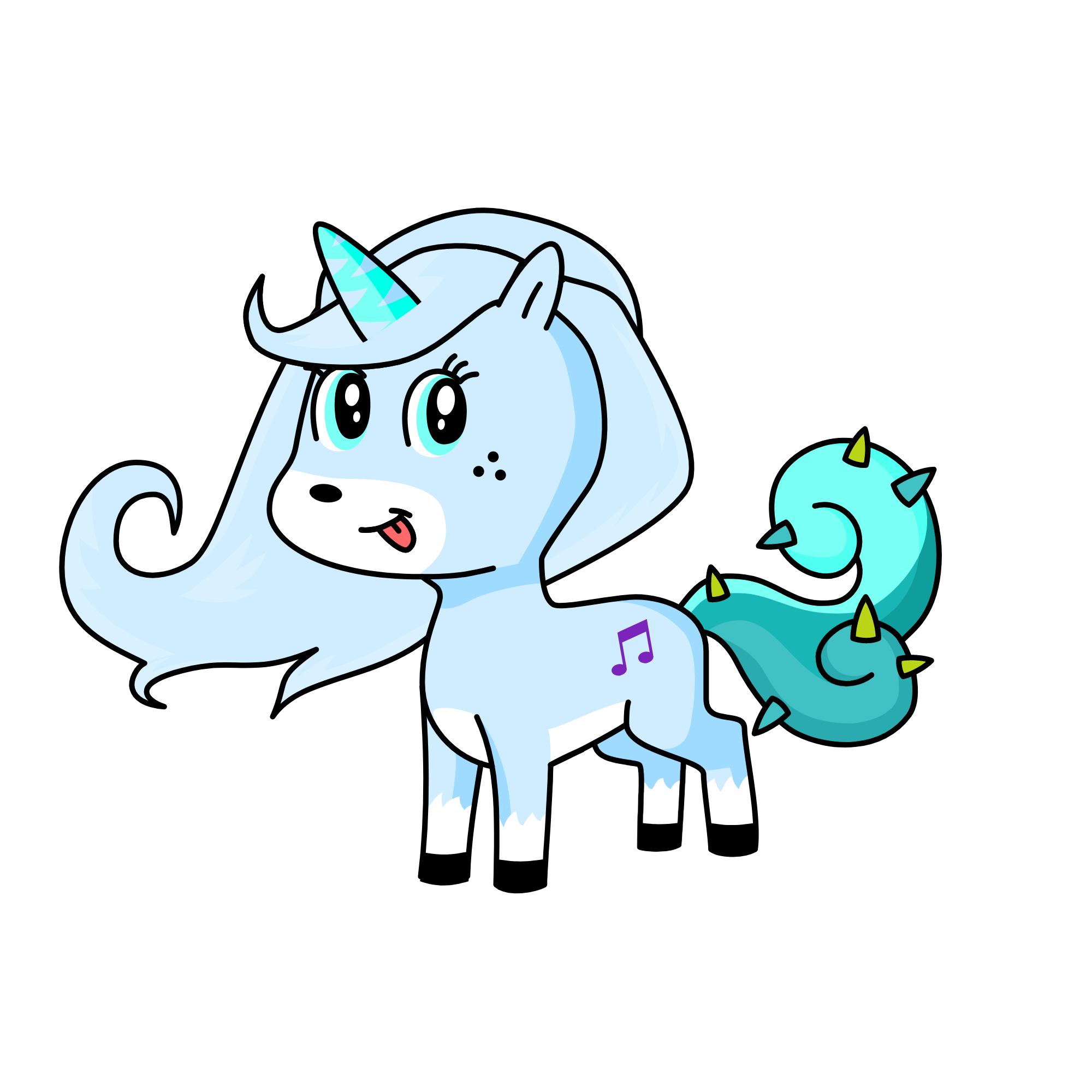BLUE QUEEN, the unicorn