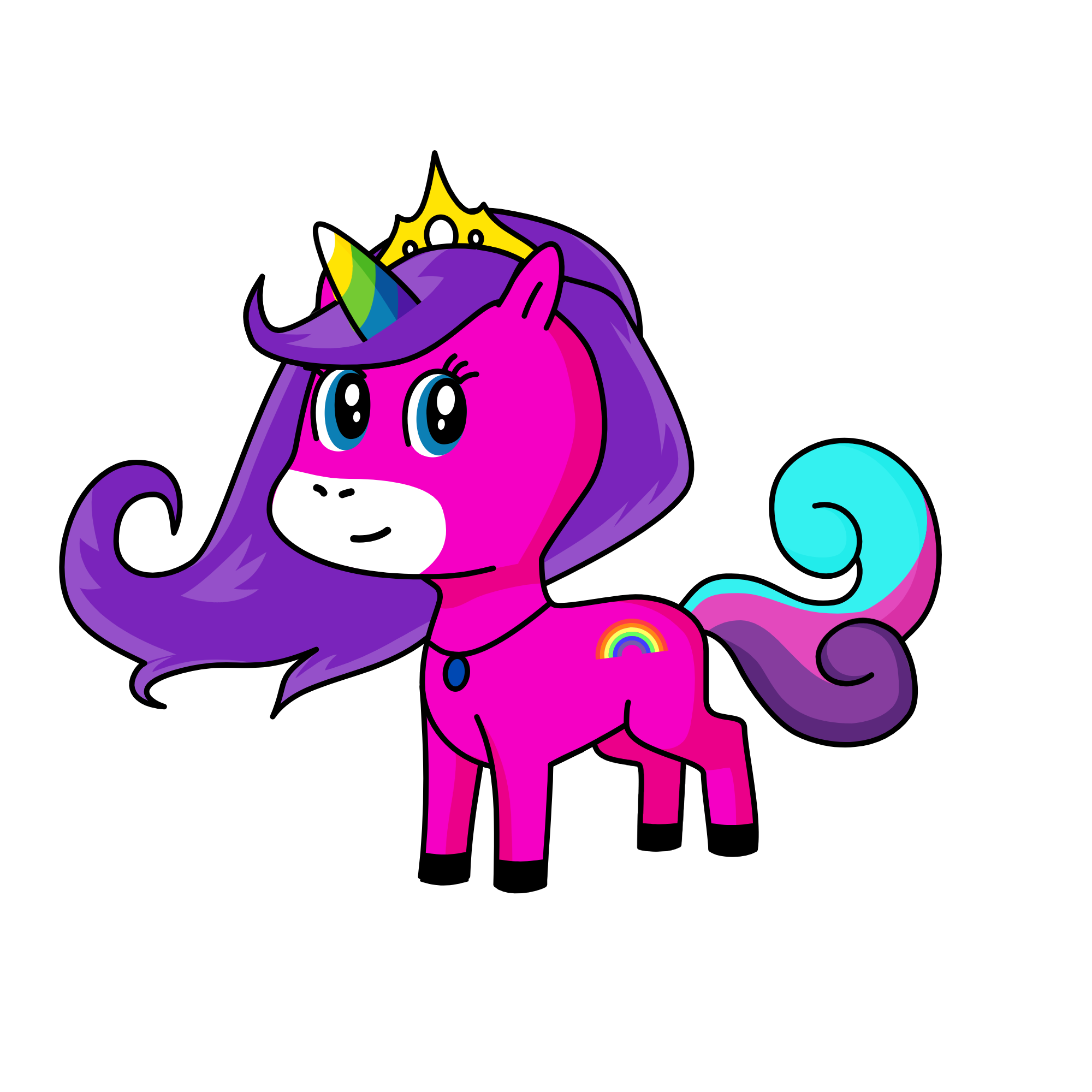 Rainbow sart, the unicorn