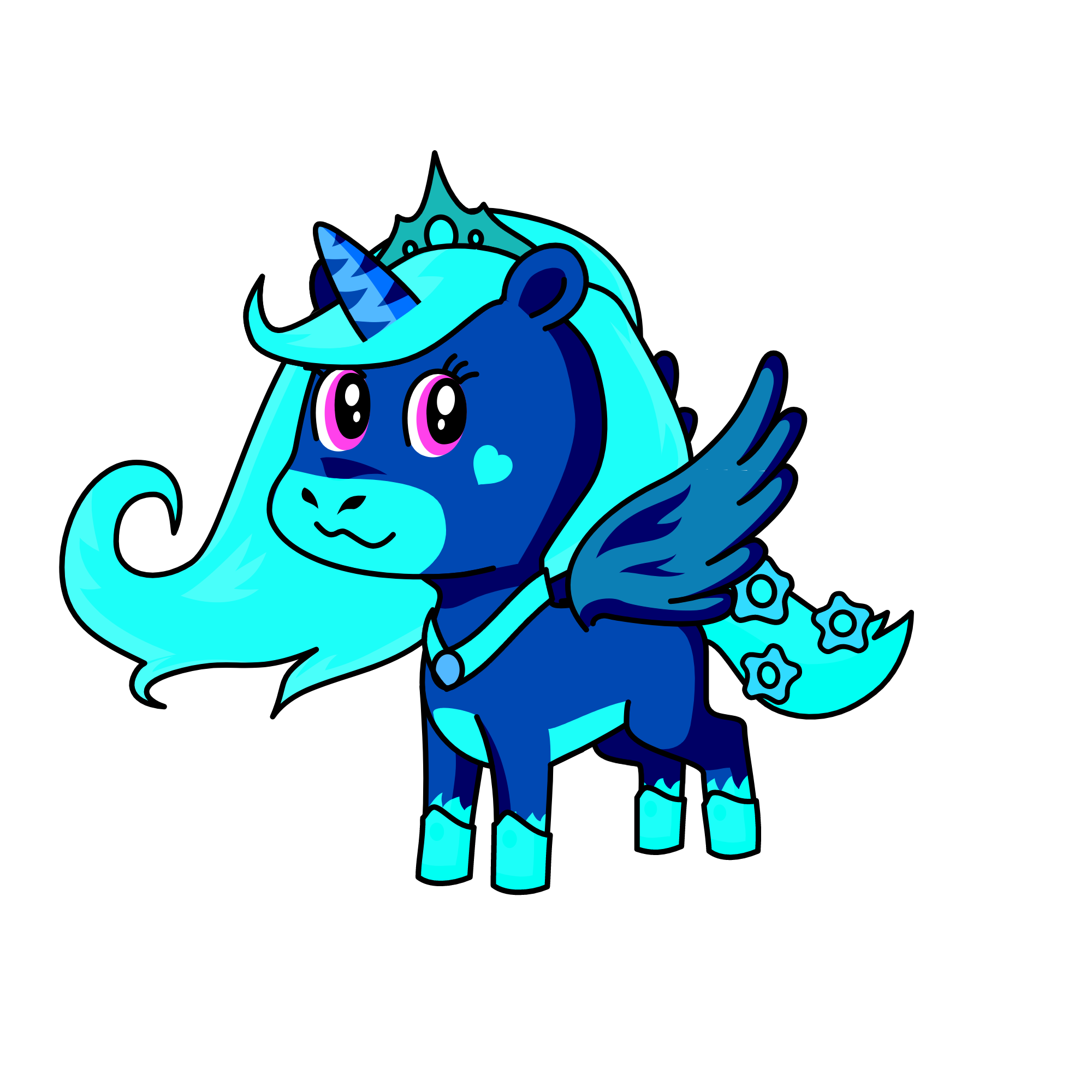 Queen Blue, the unicorn