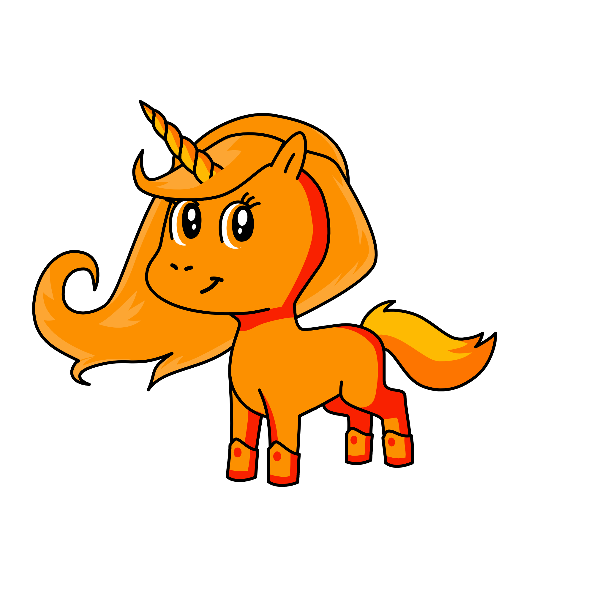 Orange, the unicorn