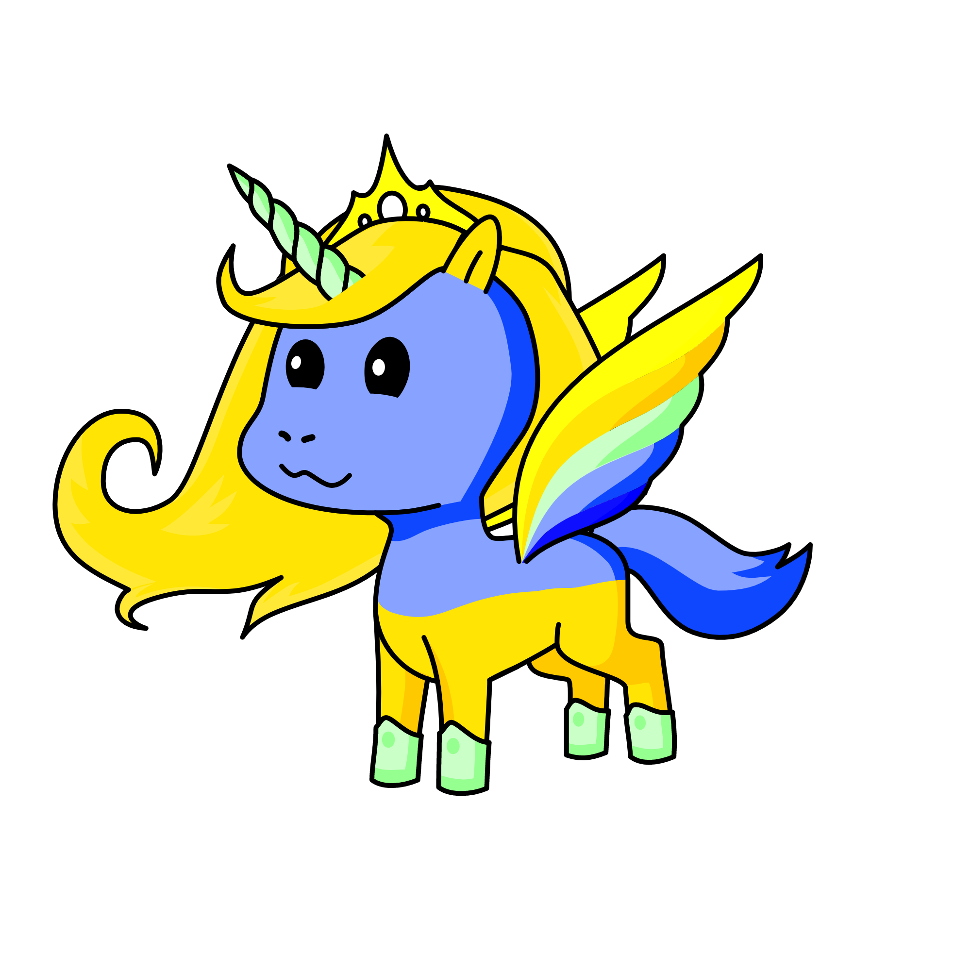 Queen Sun and Moon, the unicorn